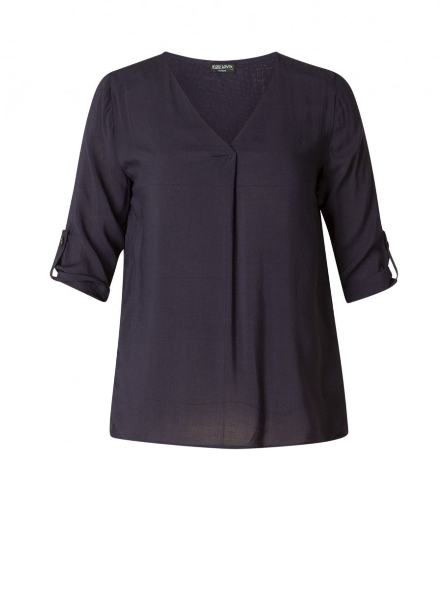 Base Level Chemisier à chemise mit V-Ausschnitt