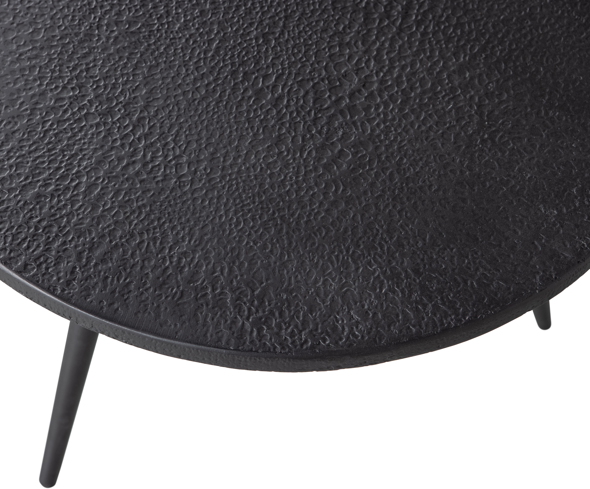 WOOOD Table d'appoint »Suze aus Multiplex mit Metallbeschichtung Ø53x42 / Ø53x36 cm« Ensemble, 2 cuis tlg. Set de 2, épaisseur de la planche 2 cm, pieds en fer MS, revêtement poudre