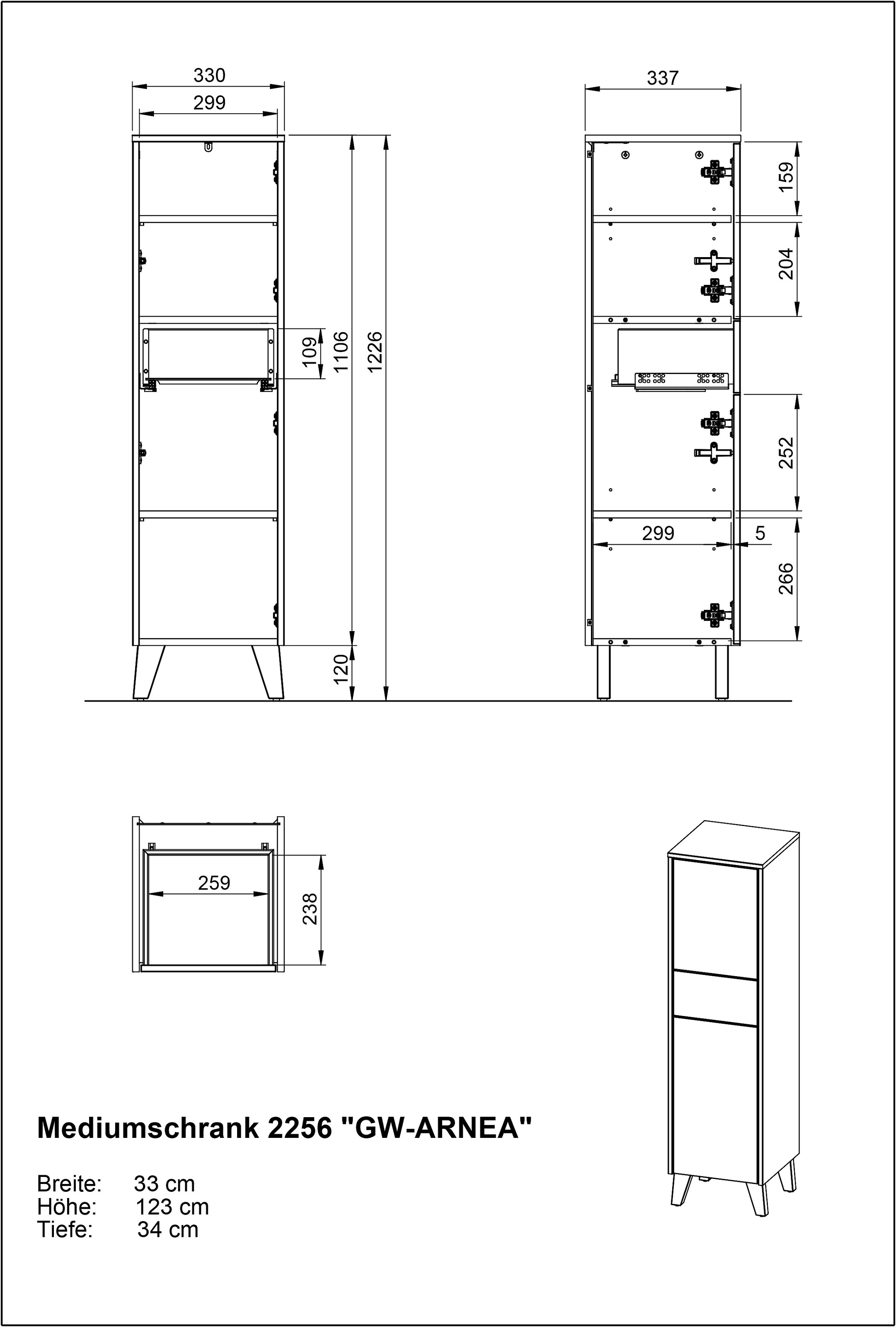 GERMANIA Armoire intermédiaire »GW-Arnea«