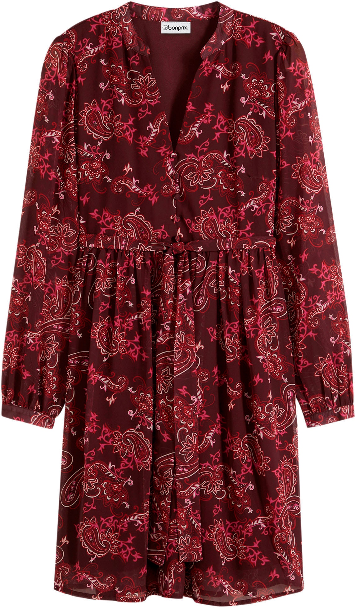 bonprix Robe en mousseline de soie für stilvollen Auftritt, aus Polyester, ausgestellte Passform