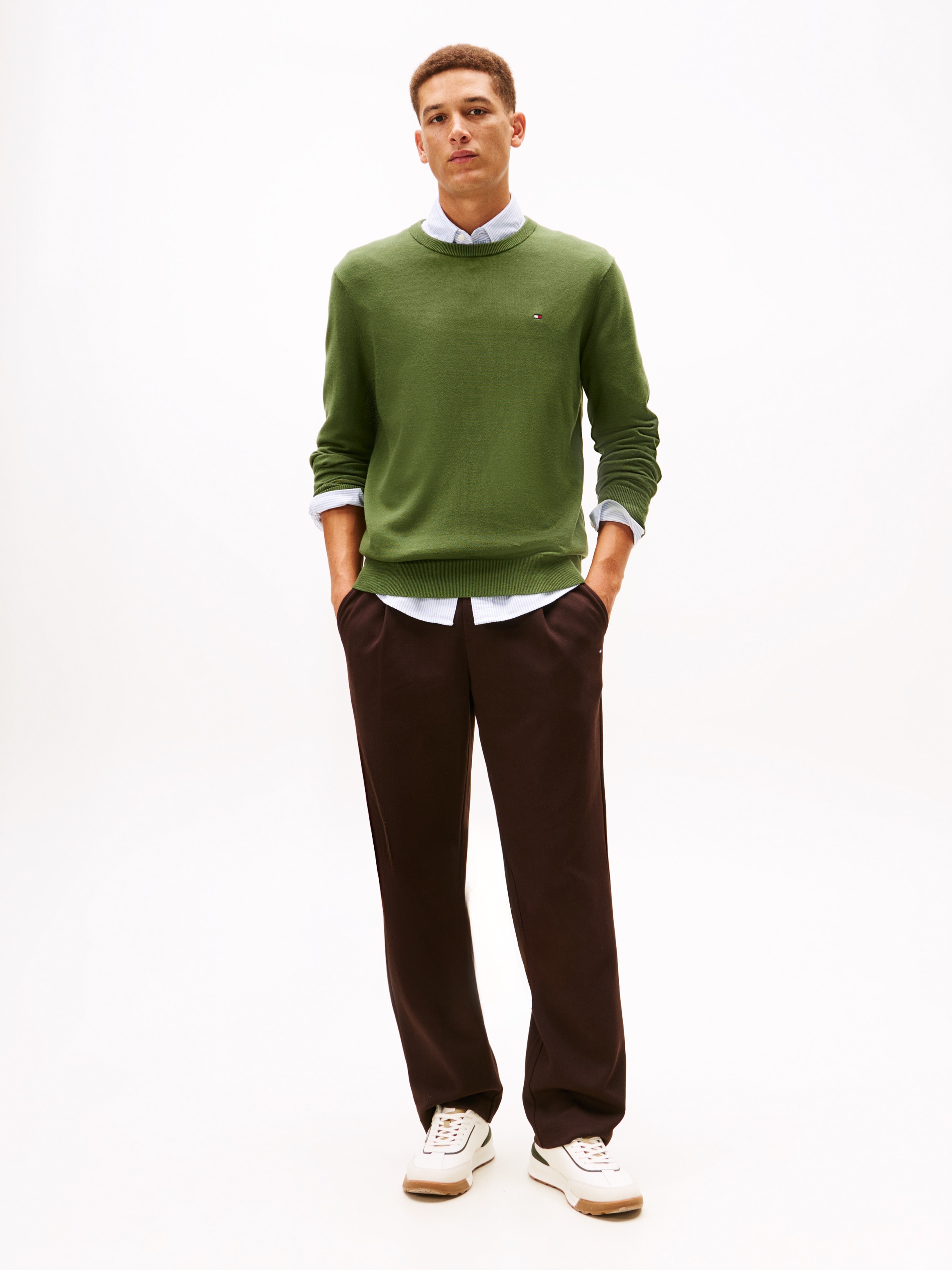 Tommy Hilfiger Pull à col rond »ESSENTIAL COTTON« Crewneck Regular Fit Premium Mode