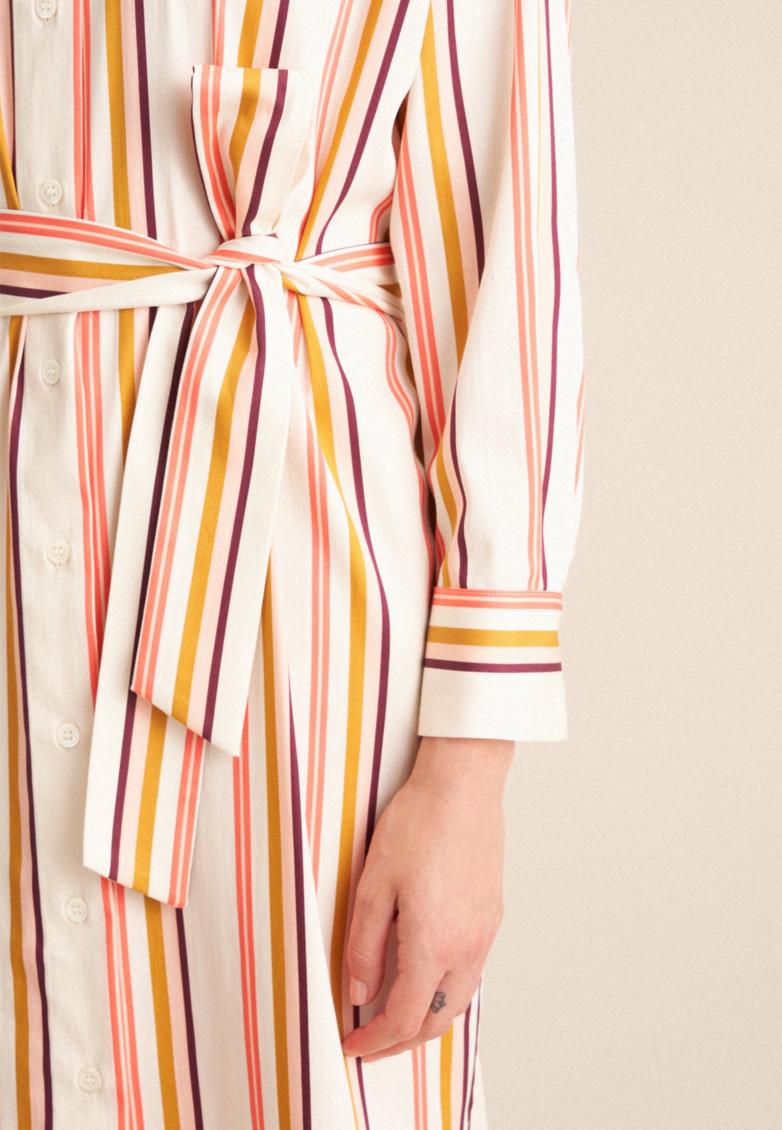 seidensticker Sommerkleid »Schwarze Rose« Langarm Kragen Streifen