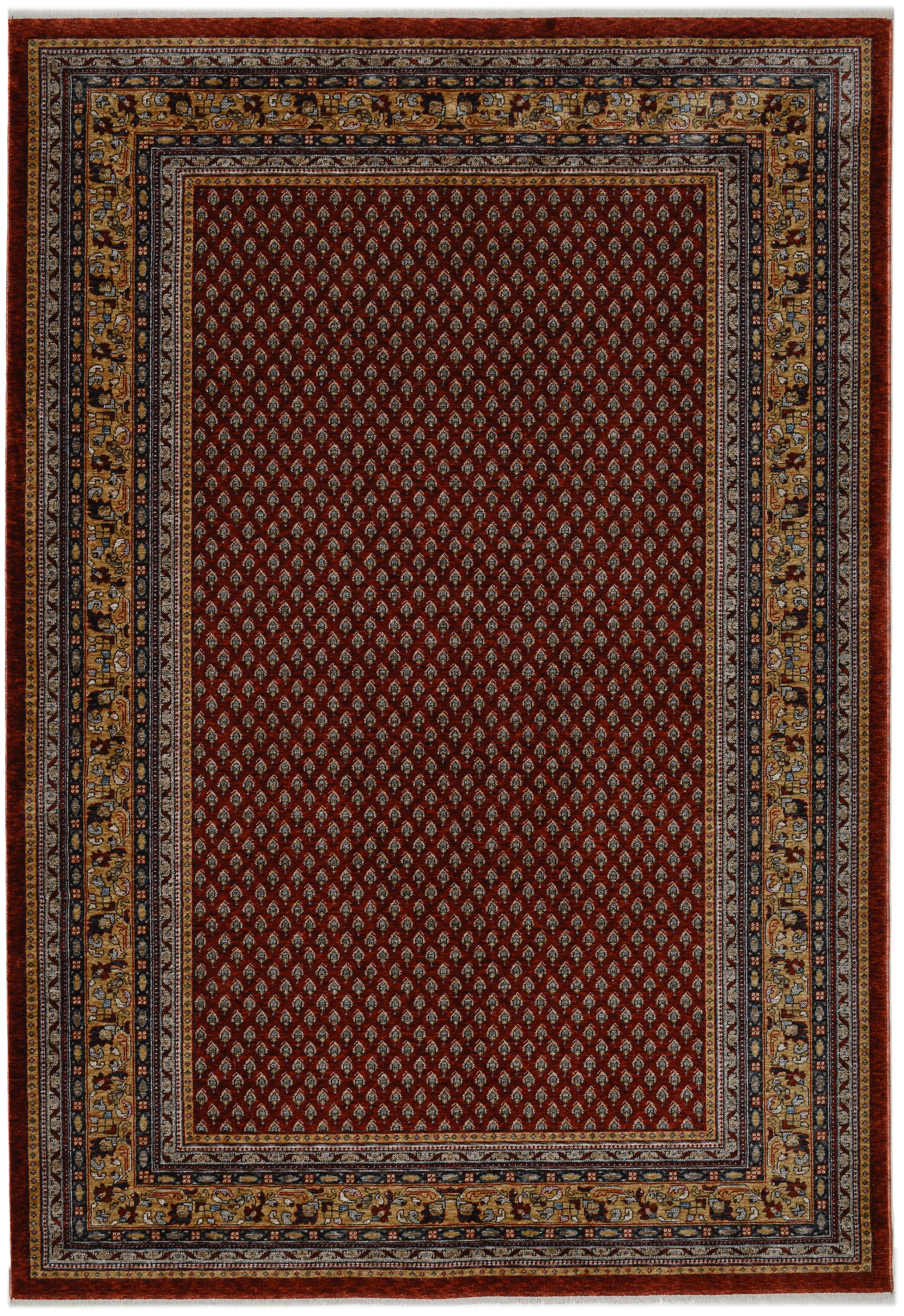 THEKO »Mir« Rectangulaire 10 mm Höhe poil court, aspect orient, avec bordure & franges, facile d’entretien
