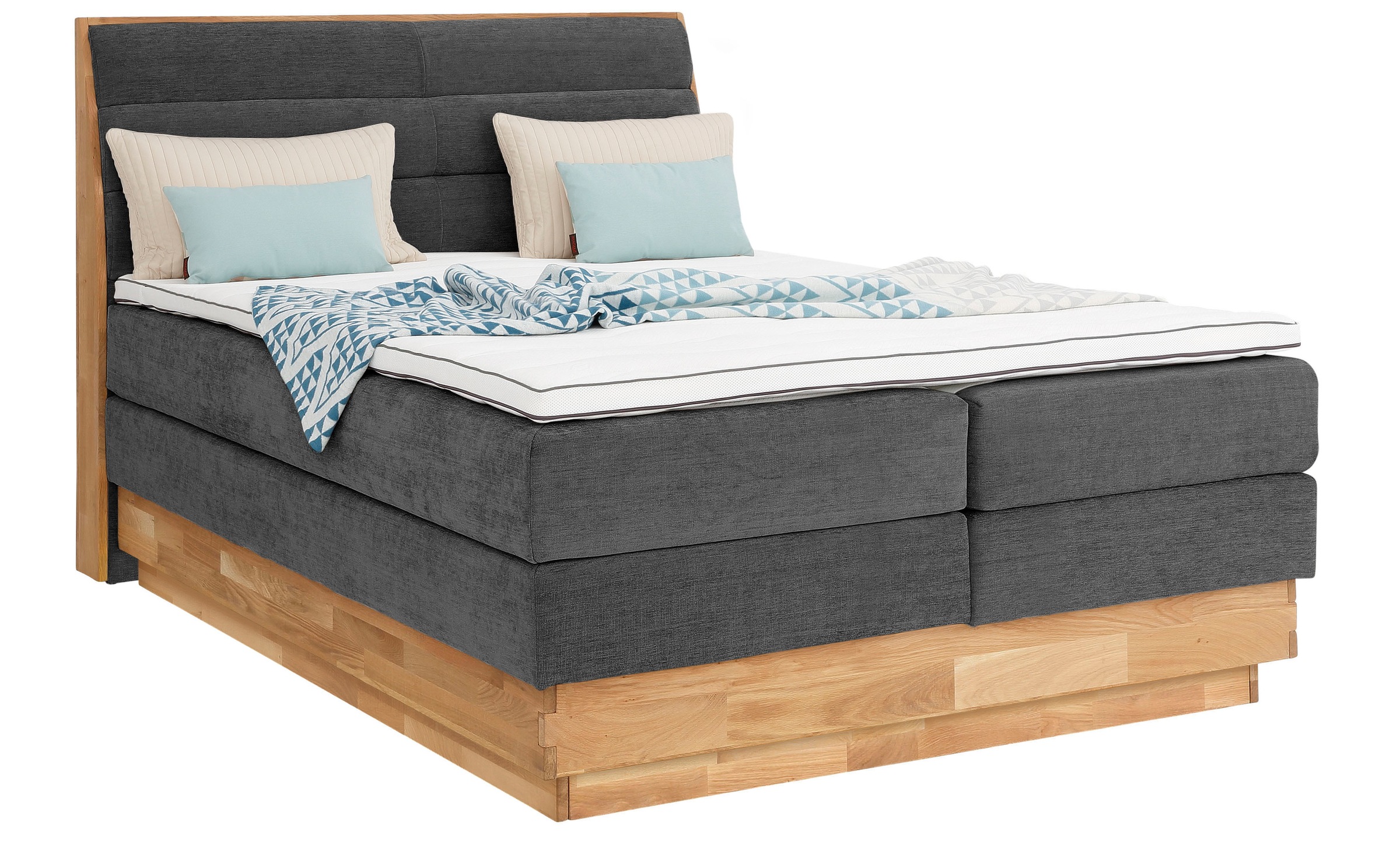 GOODproduct Boxspringbett »Jenna« ohne LED-Beleuchtung, mit zertifizierten, recycelten Bezugsstoffen