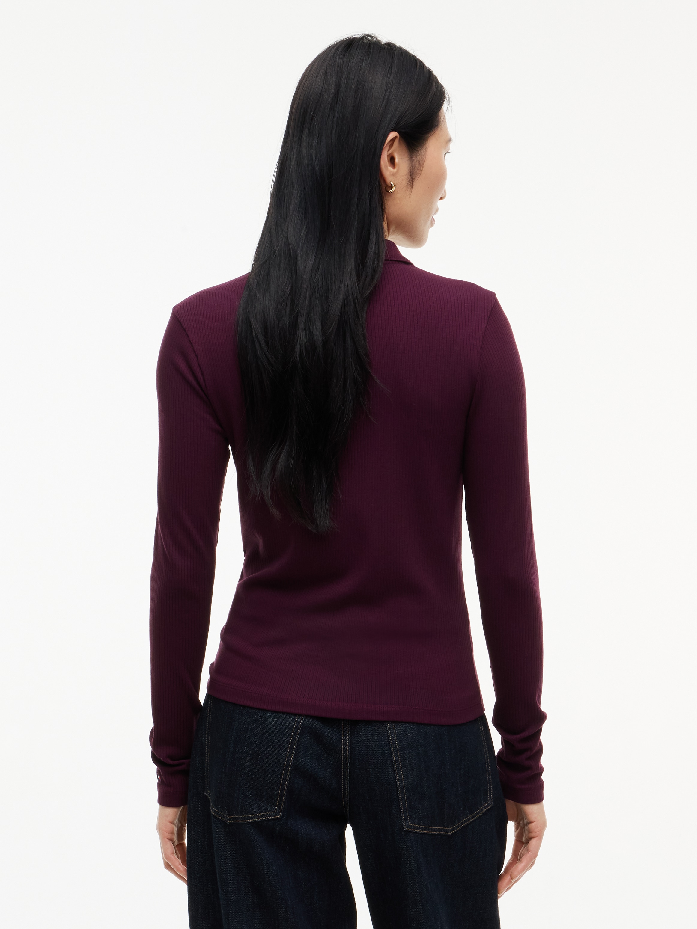 Tommy Hilfiger Poloshirt »5X2 RIB SLIM LS POLO« Viskosemischung, slim fit, figurbetont, in gerippter Struktur