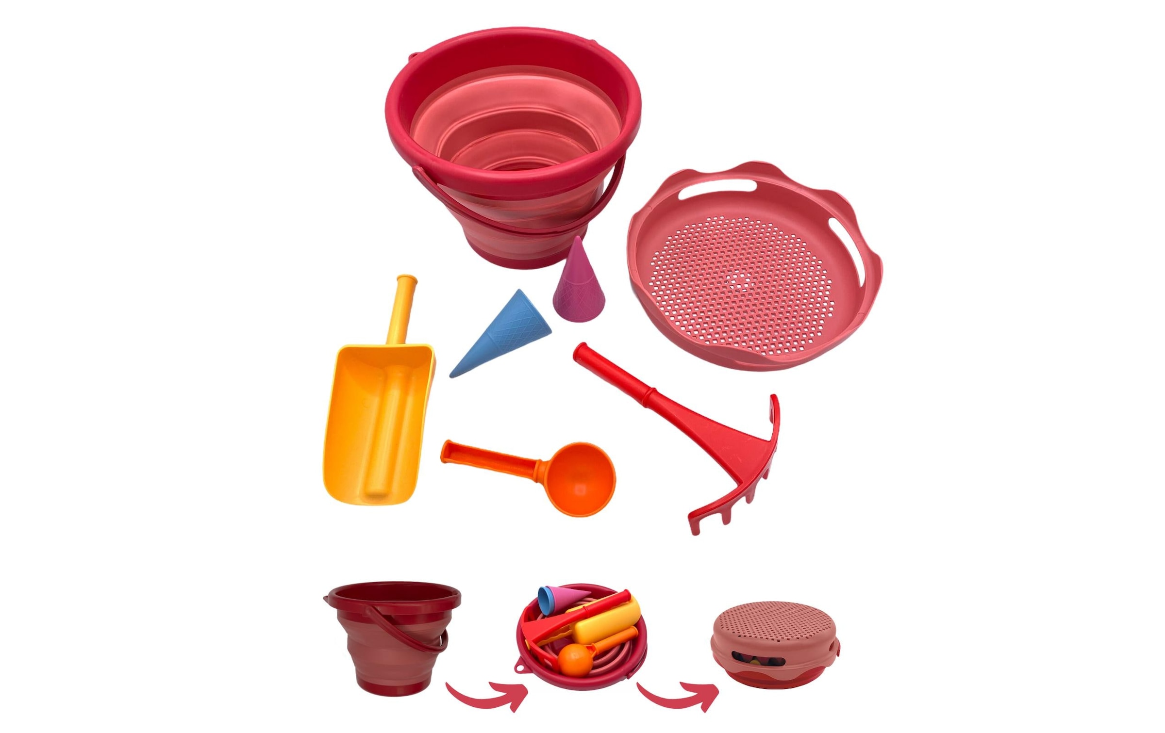 Schildkröt Funsports Sandform-Set »7in1 Sand Toys Falteimer Set«