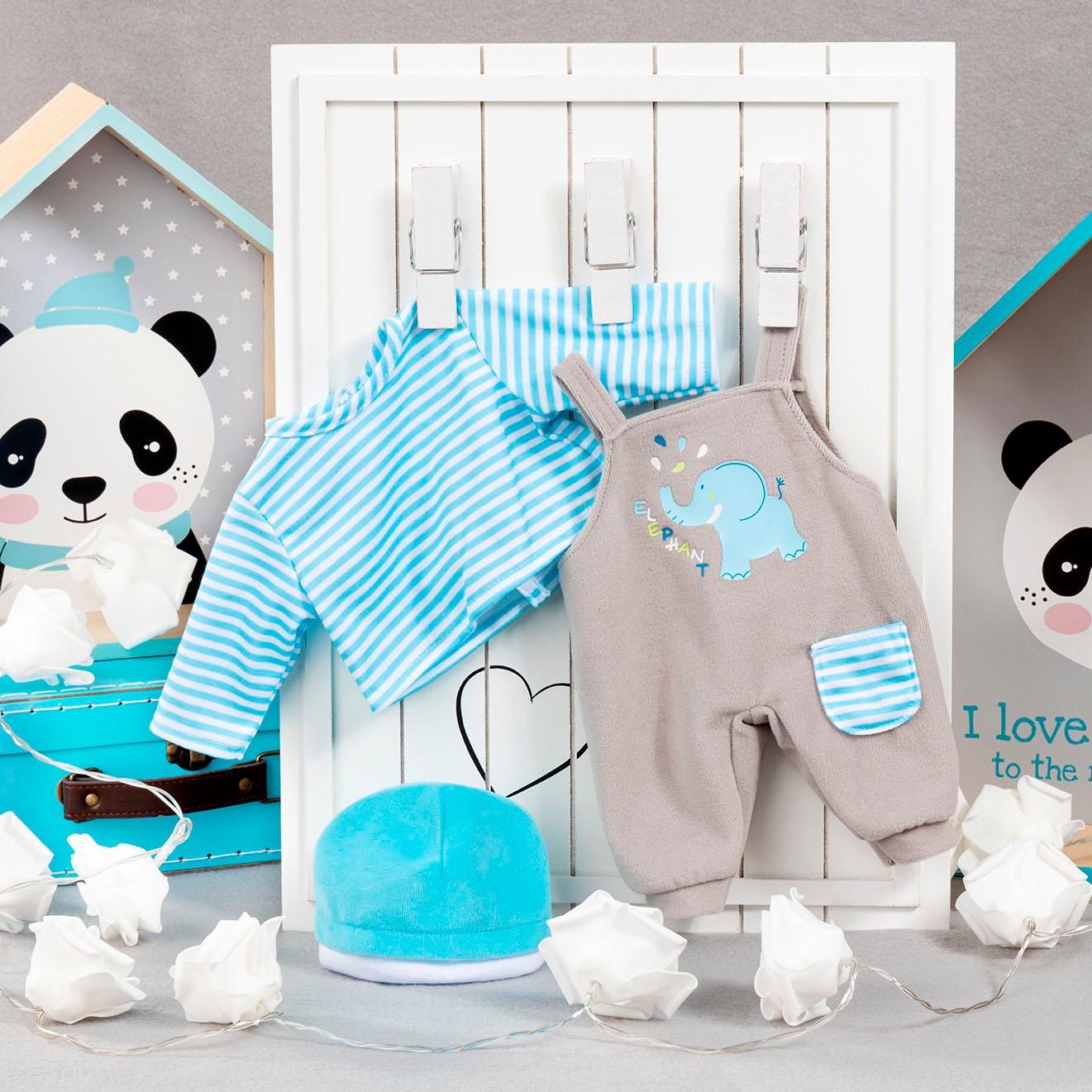 Bayer Vêtements de poupées »Latzhose Elefant 46«