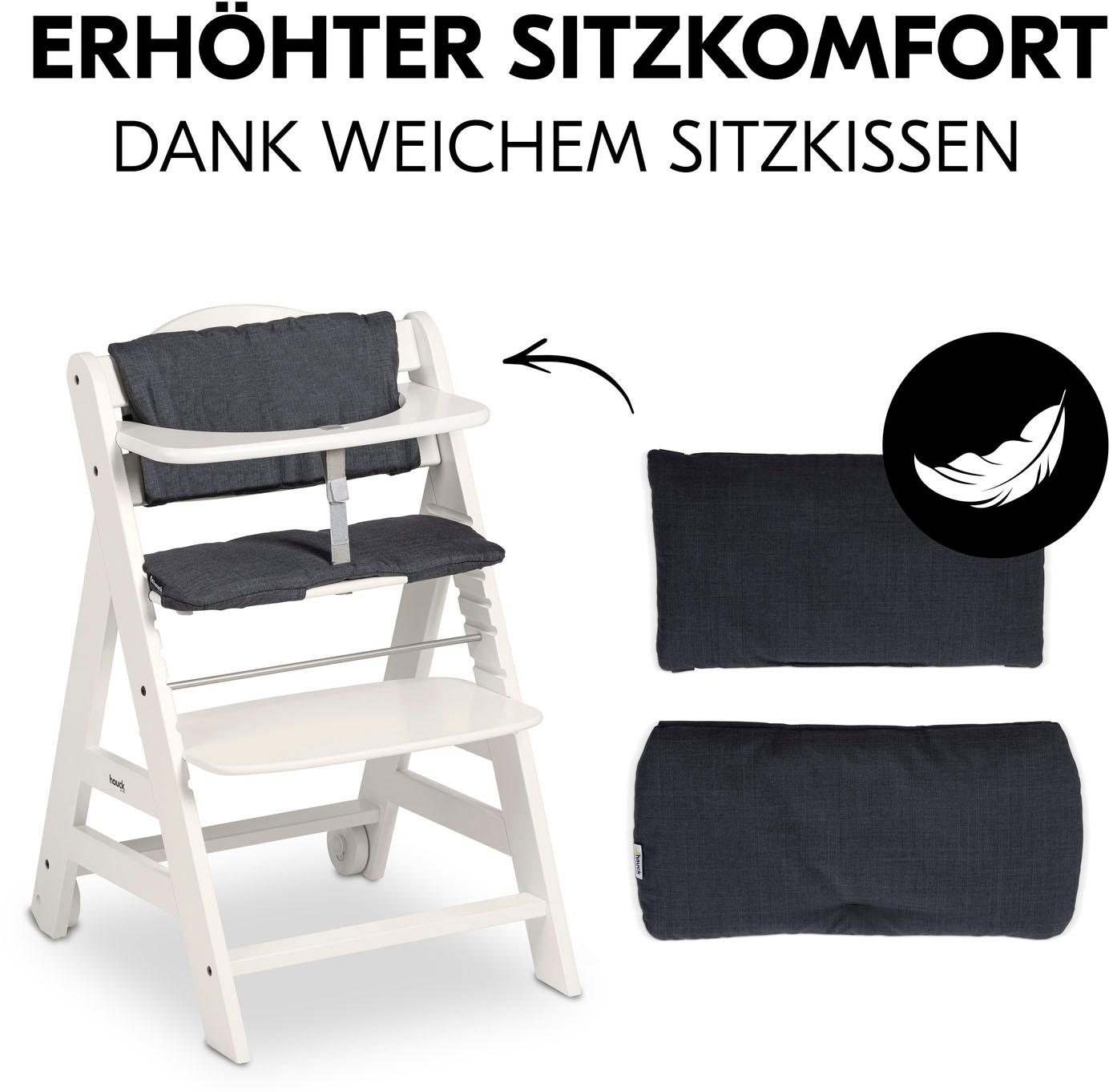 Hauck Hochstuhl »Beta+« () mit Holzrädern