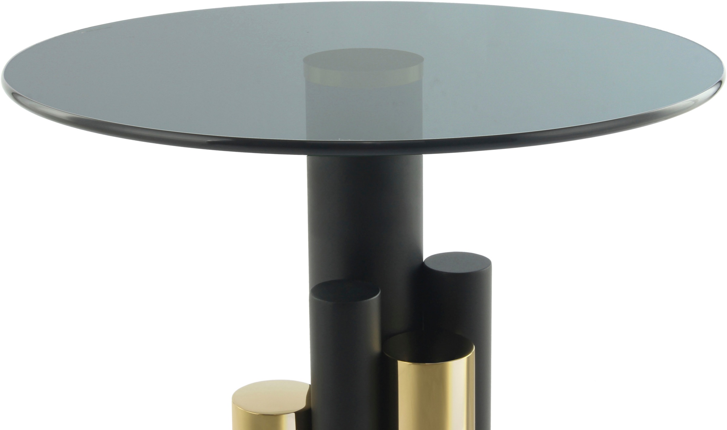 Kayoom Beistelltisch »Ontario 225, Runde  Glasplatte aus Sicherheitsglas, 100% Edelstahl« 1 Stk. tlg. Modernes Design, zweifarbiges Säulengestell, Eyecatcher Element