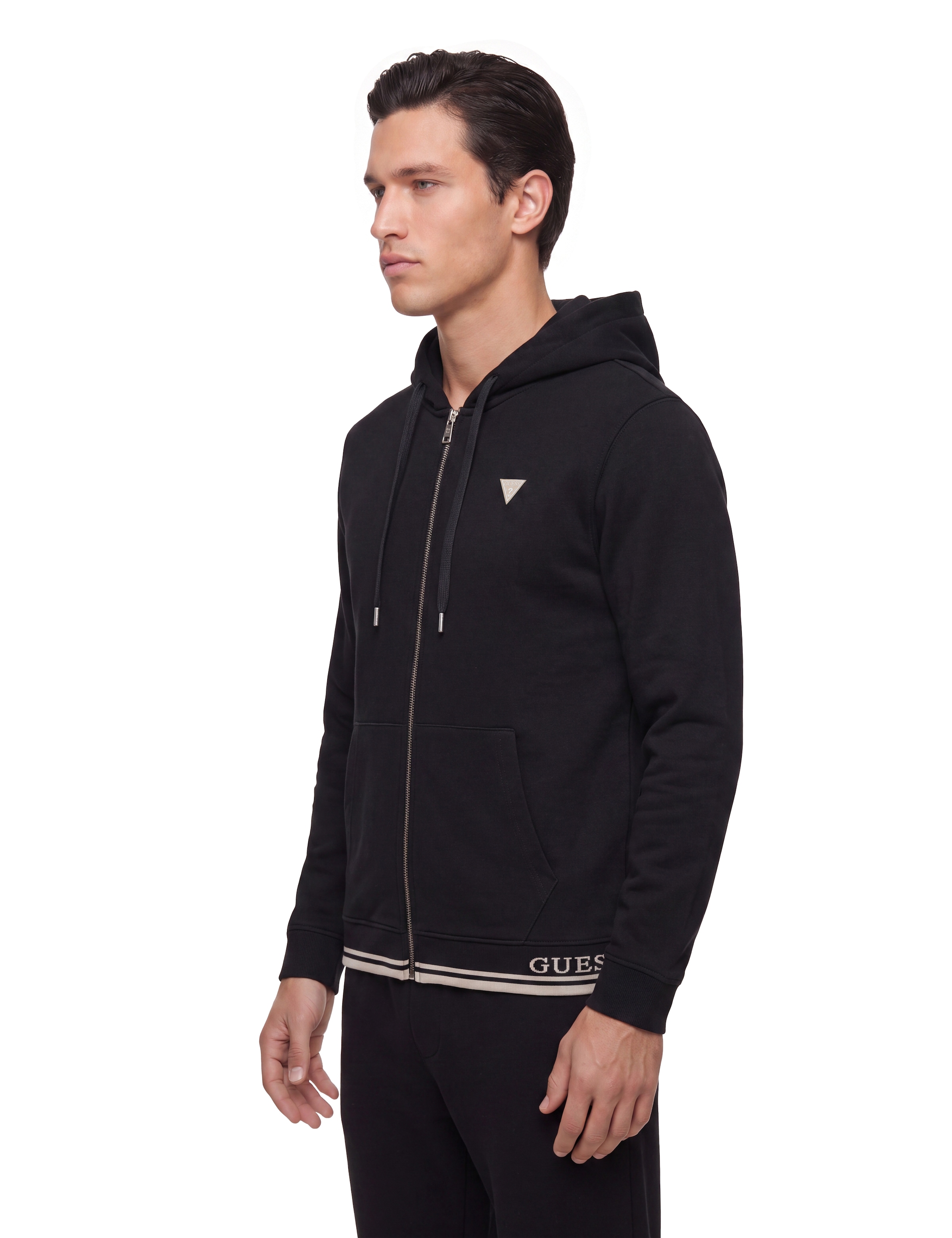 Guess Sweat à capuche Kapuze mit Kordelzug, Regular Fit, Baumwoll-Mix