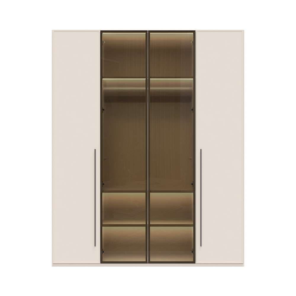 GOODproduct Drehtürenschrank »Opera Parsol-Glastüren, LED-Innenbeleuchtung, mit und ohne Kranz« Glastüren, UV-Lack, LED-Innenbeleuchtung, Soft-Close-Funktion