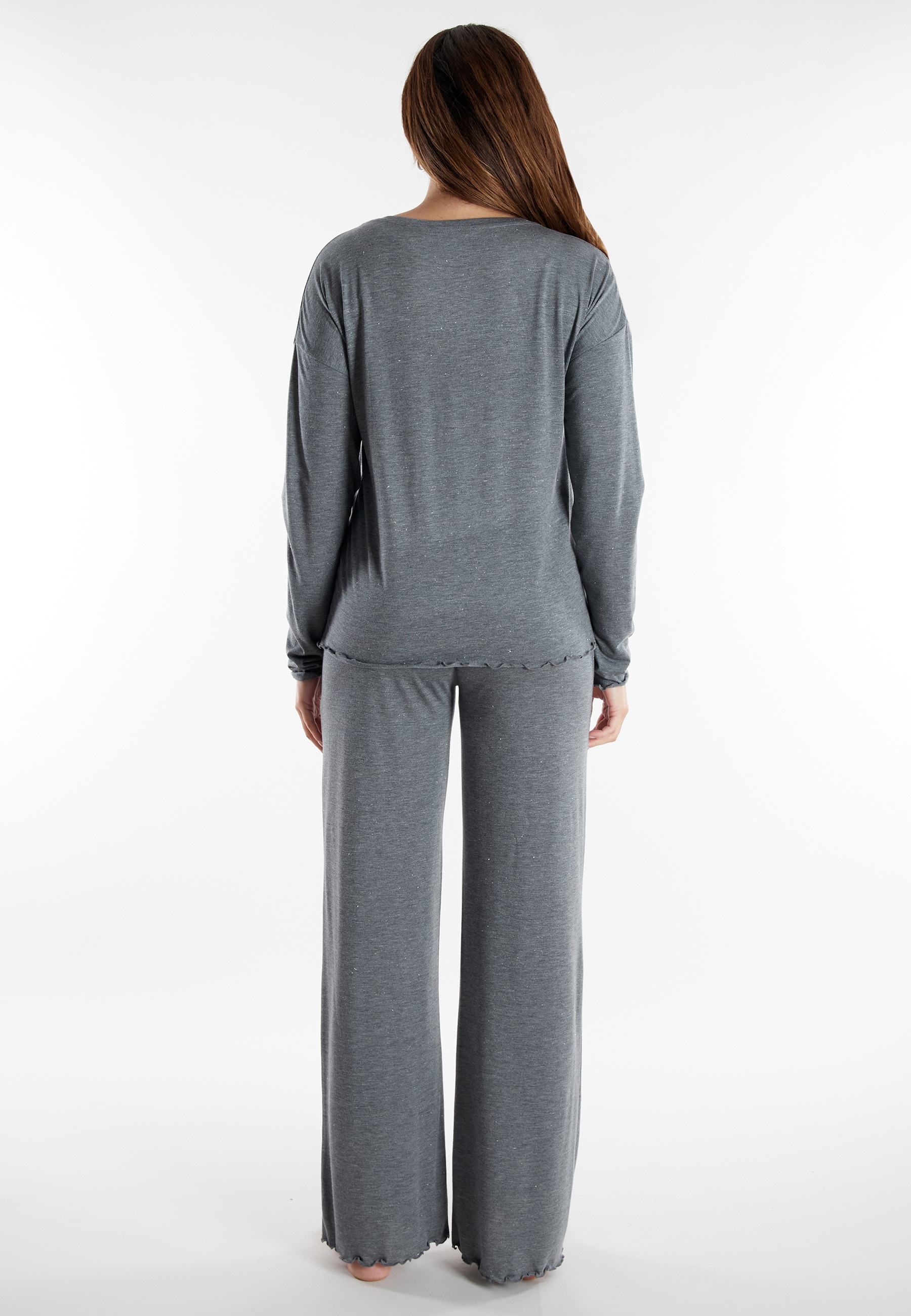 TOM TAILOR Schlafanzug »Xanthi« 2 tlg. mit langen Ärmeln, leicht meliert, Rundhalsausschnitt
