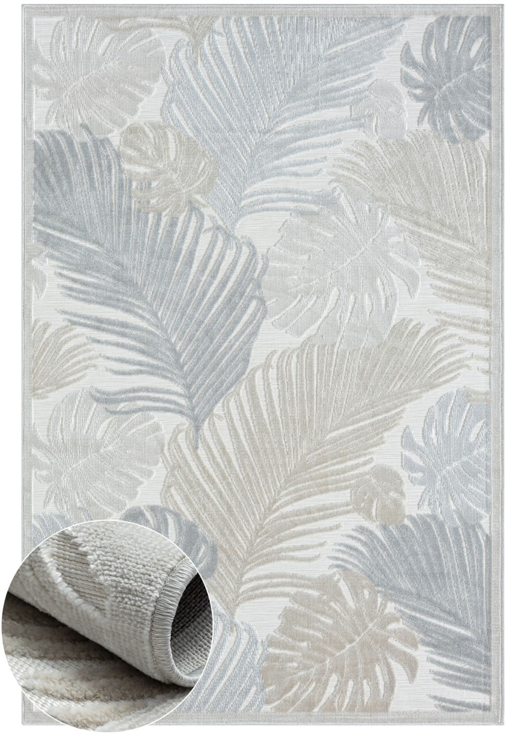 Myflair Möbel & Accessoires Teppich »Odette, LAGERRÄUMUNG!« rechteckig 8 mm Höhe Blätter Motiv, Hoch-Tief Effekt, Outdoor geeignet, Balkon, Terrasse