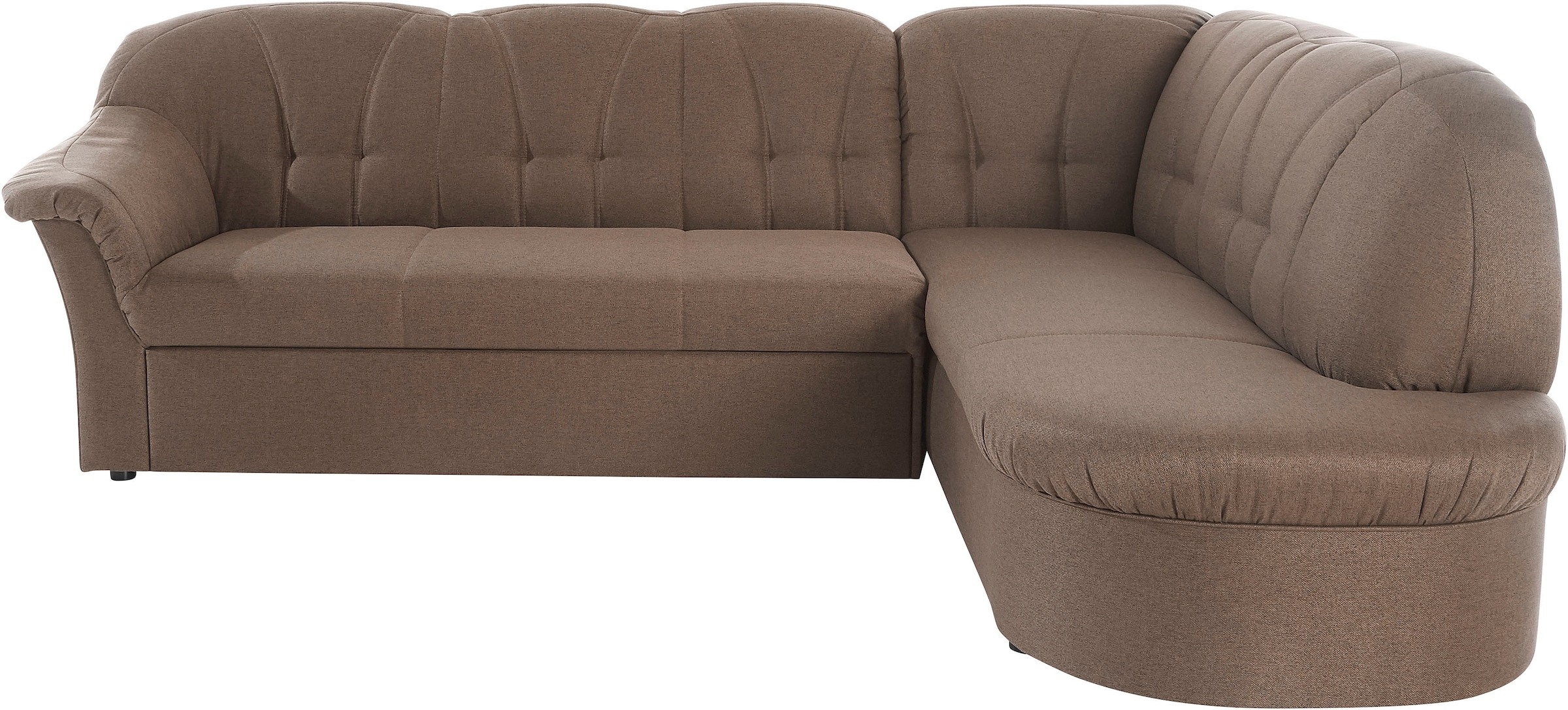 DOMO collection Ecksofa »Pegnitz, zeitlose und elegante Rückensteppung, Breite 246cm, L-Form« wahlweise mit Bettfunktion