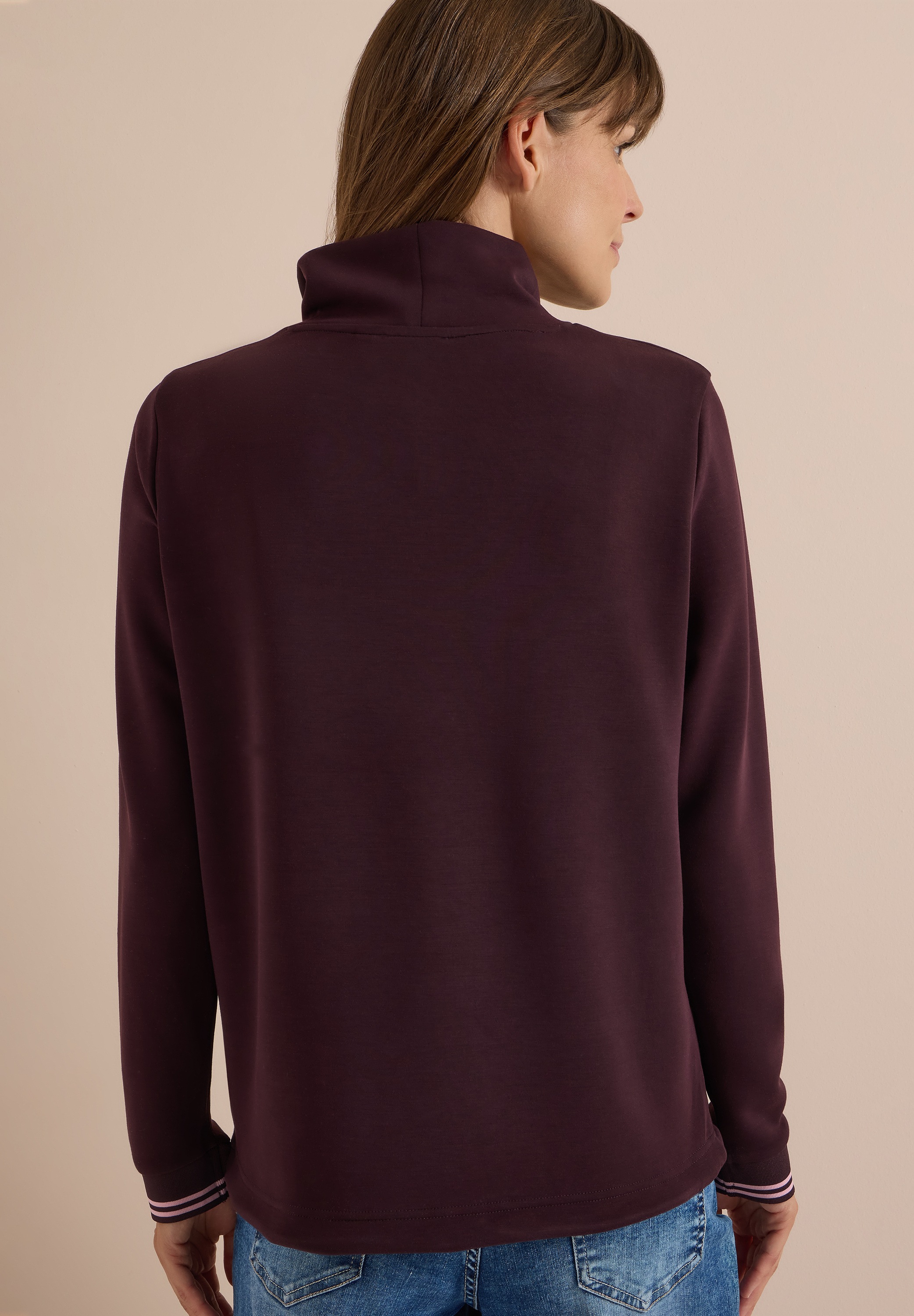 Cecil Langarmshirt mit Stehkragen und Wording