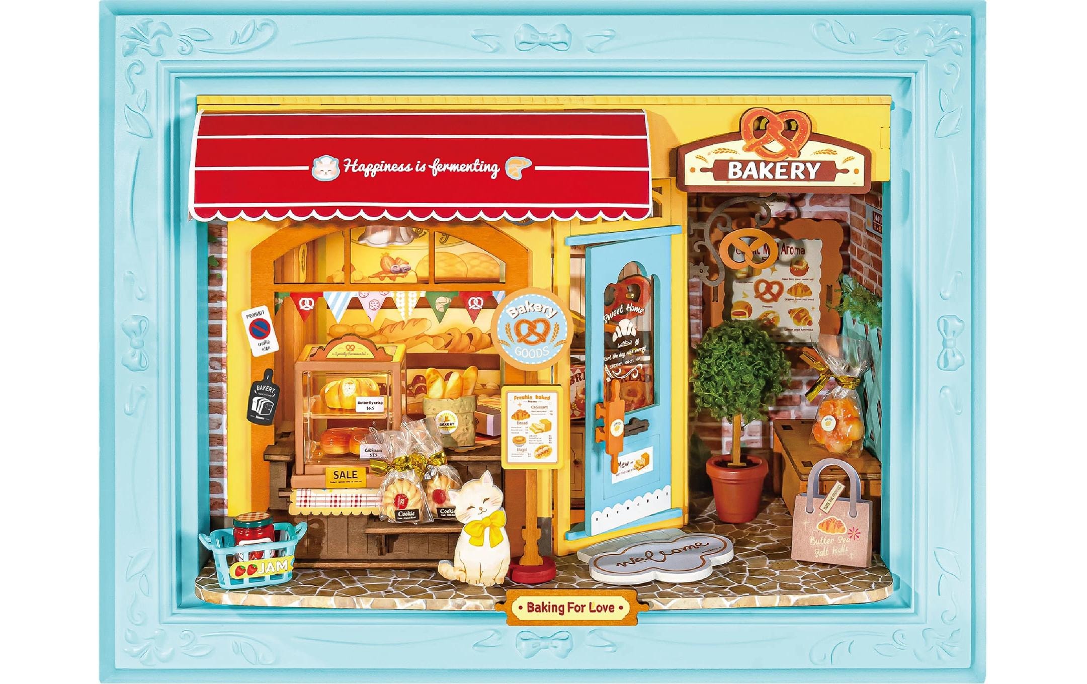   Kit de modèles réduits »Rolife Fluffy Cat Bakery Schattenrahmen Bäckerei« 146 cuis tlg.