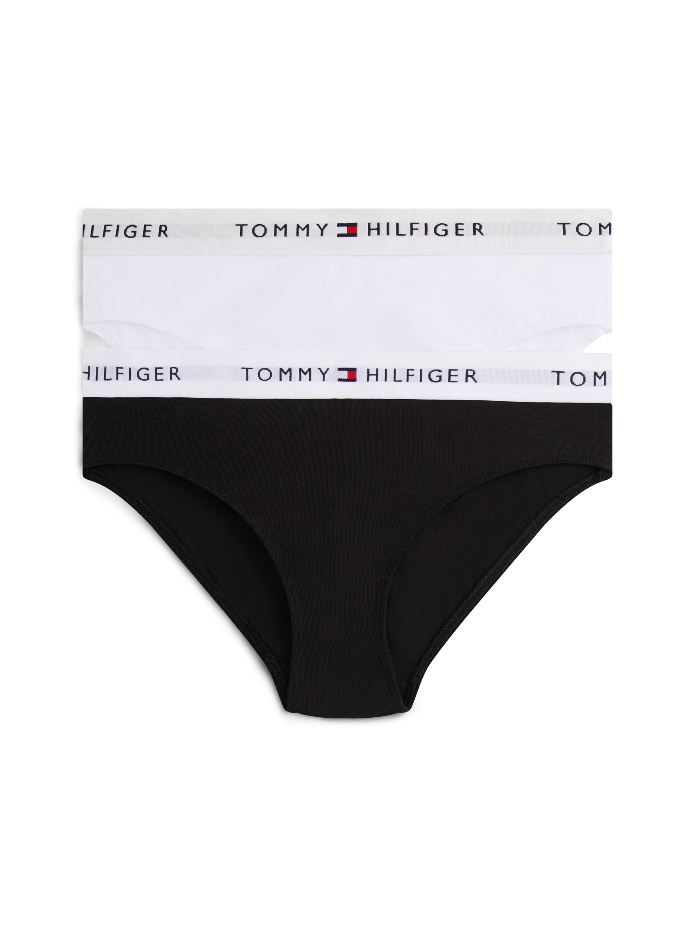 Tommy Hilfiger Underwear Slip de bikini »2 PK BIKINI mit elastischem Bund im 2er-Pack« Packung, 2er-Pack, 2 cuis unifarben, casual, körpernah, Baumwollmix