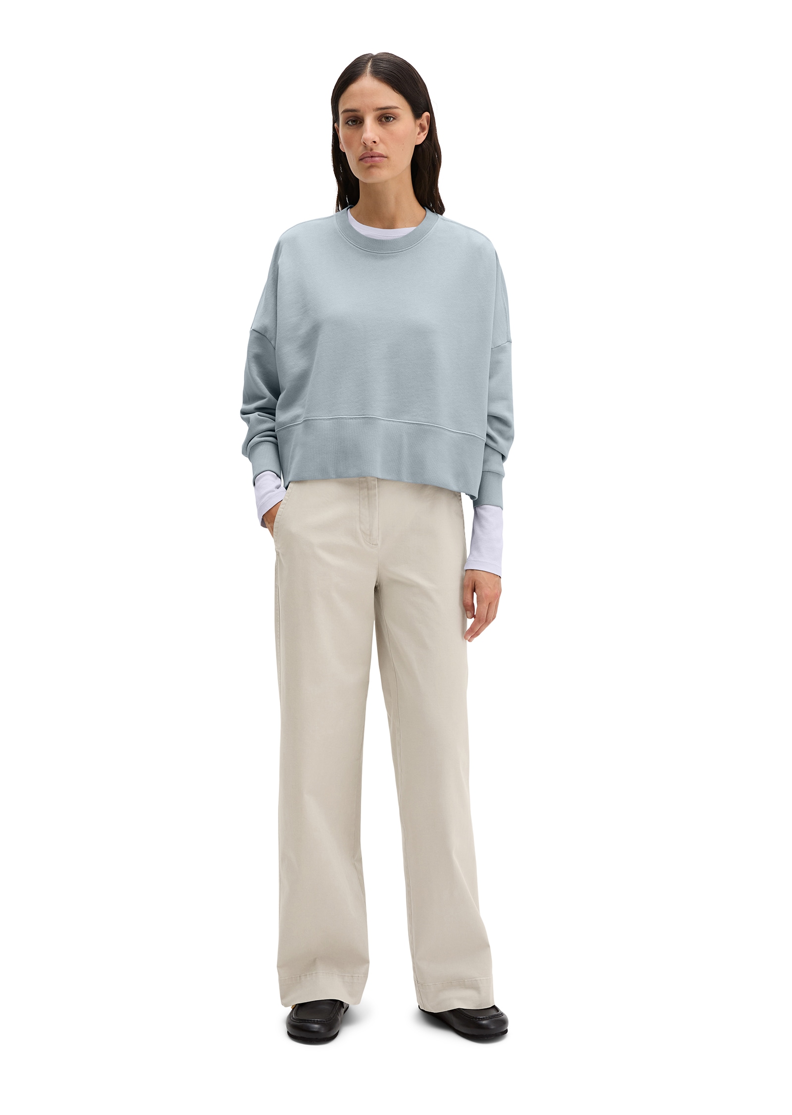 Marc O'Polo Sweatshirt , relaxed fit mit recycelter Baumwolle, cropped
