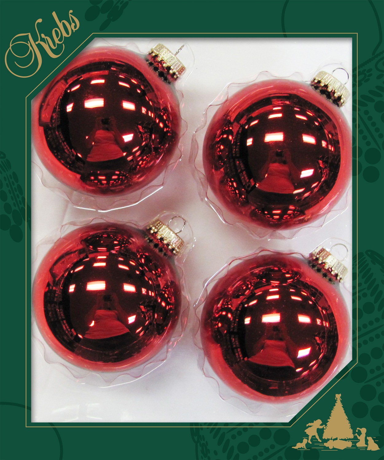 Krebs Glas Lauscha Boule de Noël »CBK78159, Weihnachtsdeko rot, Christbaumschmuck, Christbaumkugeln Glas«