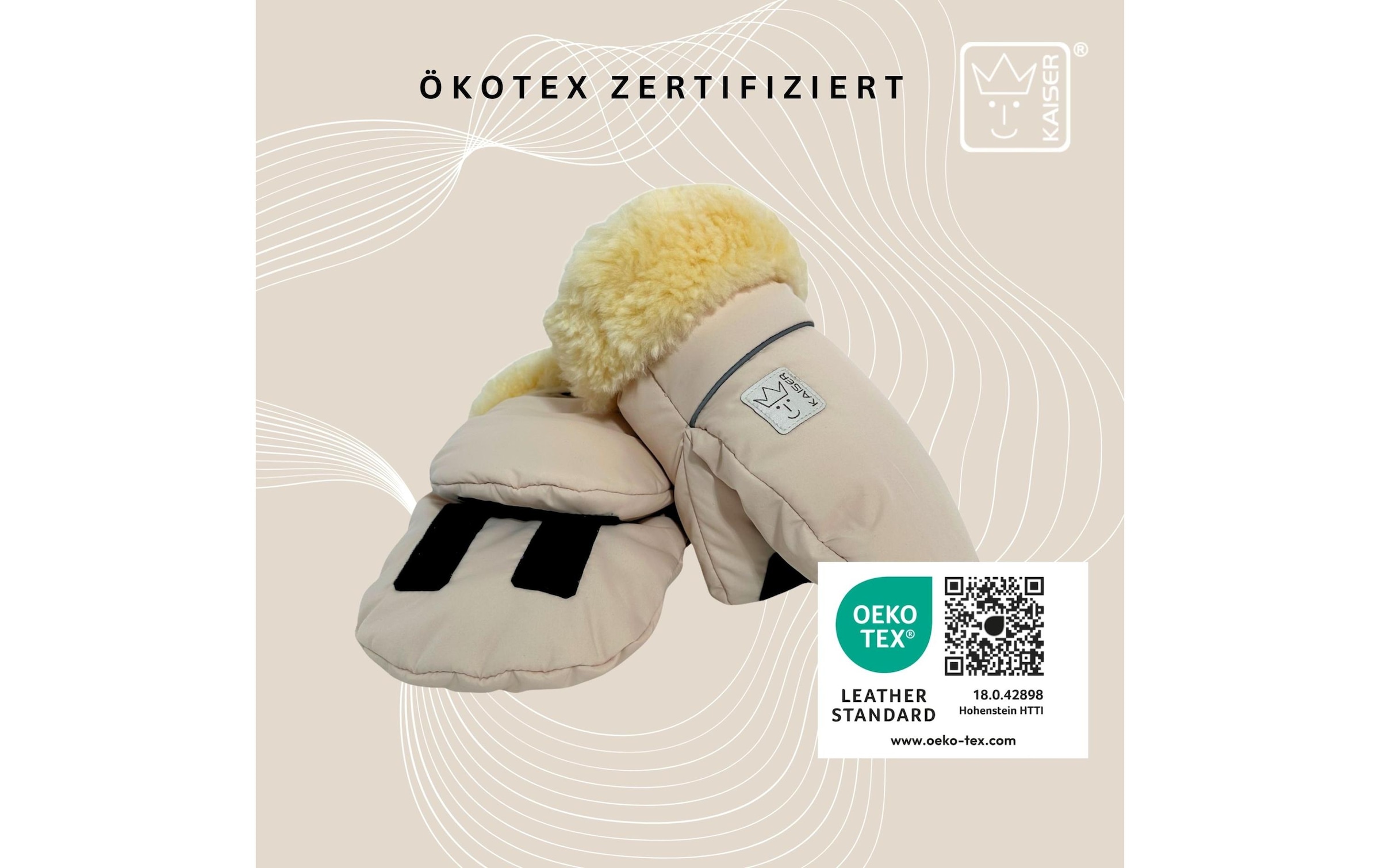 Kaiser Kinderwagen-Handwärmer »Reflect Kiwa« Lammfell-Kinderwagenhandschuh