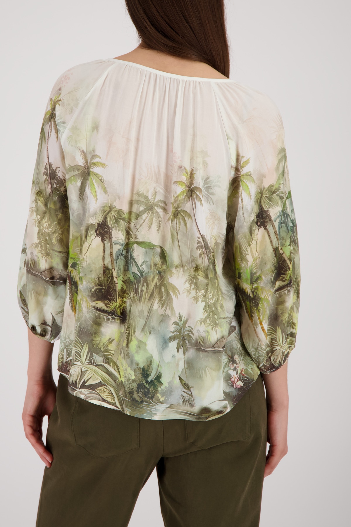 Monari Blouse à enfiler »Bluse Tropical Allover« Regular fit mit tropischem Print