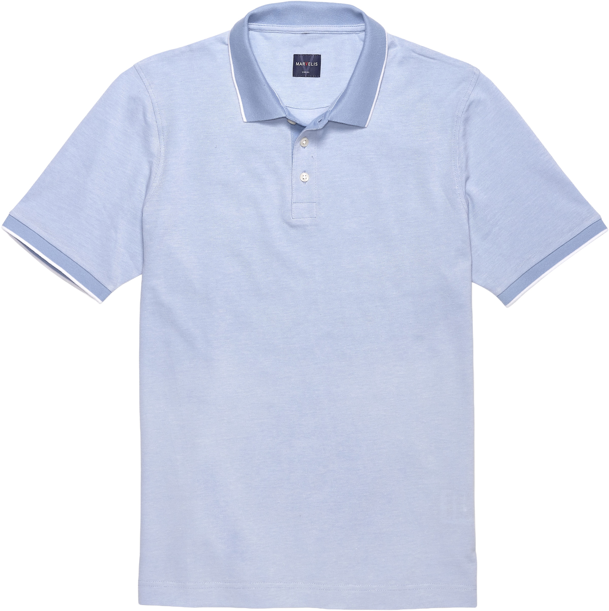 MARVELIS Polo meliert, leicht tailliert