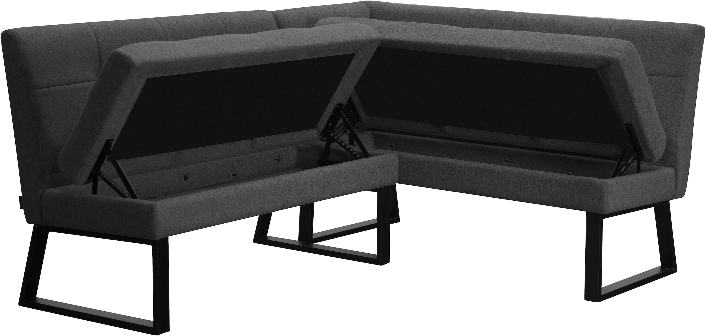 GOODproduct Banc d'angle »Geranie, Sitzbank, Essbank, pflegeleichter Strukturstoff« Eckbank inkl. Stauraum, Pulverbeschichtetes Metallgestell