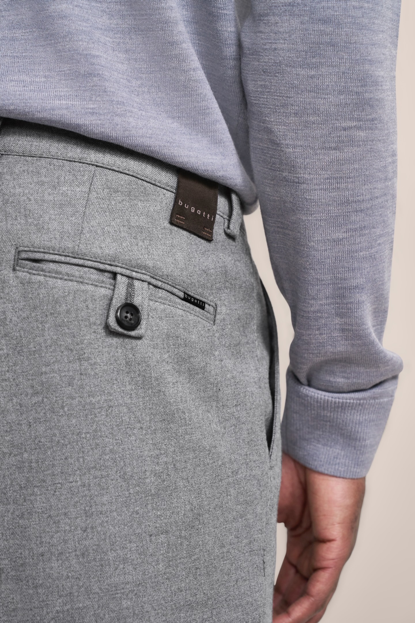 bugatti Bundfaltenhose  mit Modern-Flanell-Soft-Touch