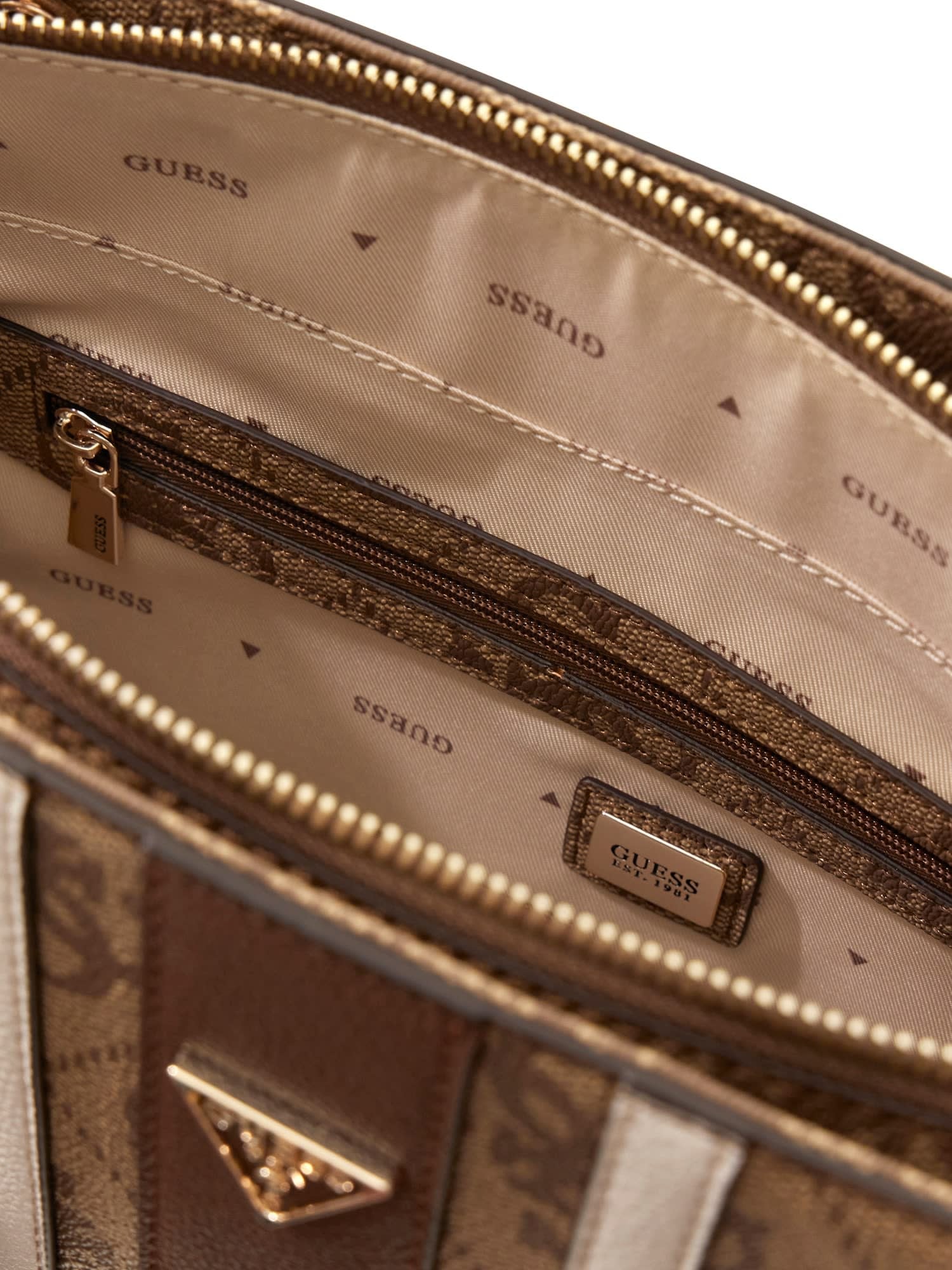 Guess Shopper »NOELLE II TOTE« Damen Umhängetasche, Schultertasche mit Logodrucken
