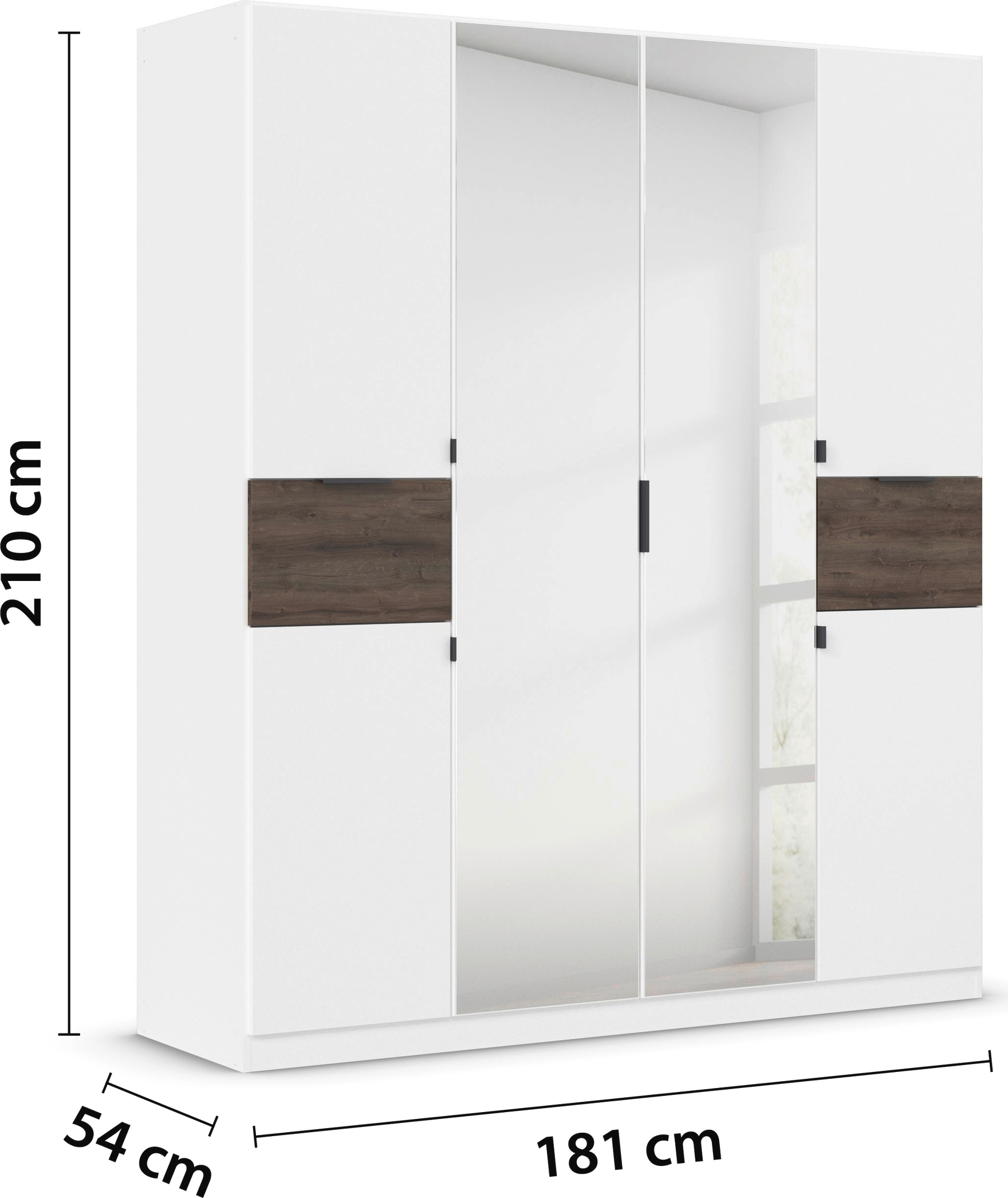 rauch Armoire à portes battantes »Kleiderschrank Schrank Garderobe Wäscheschrank TICAO« Tiroirs positionnables en hauteur de manière variable,  avec 2 tiroirs spacieux, beaucoup de rangement MADE IN GERMANY