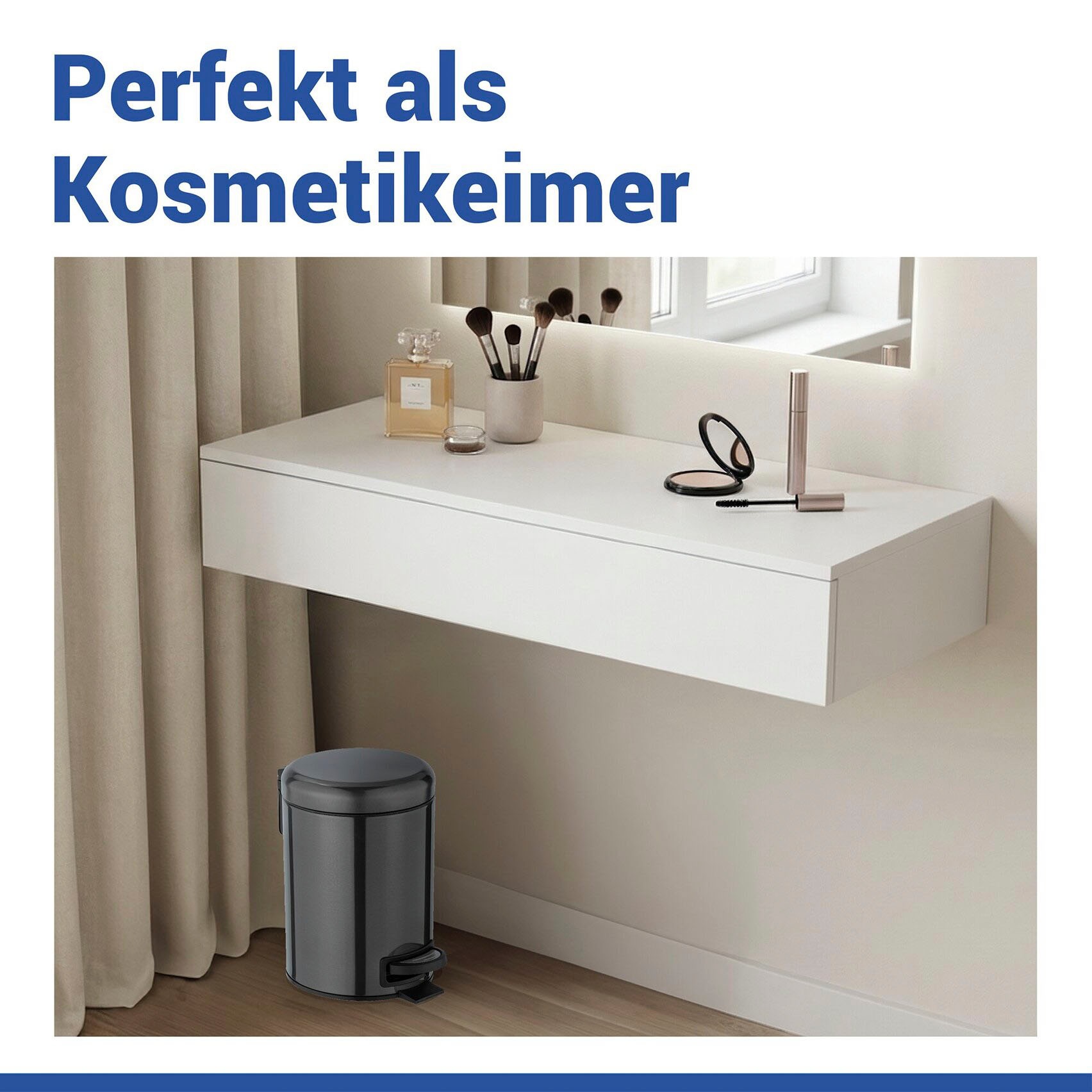 WENKO Seau à cosmétique »Leman« 3 litres, LxPxH : 17x25x22,5 cm