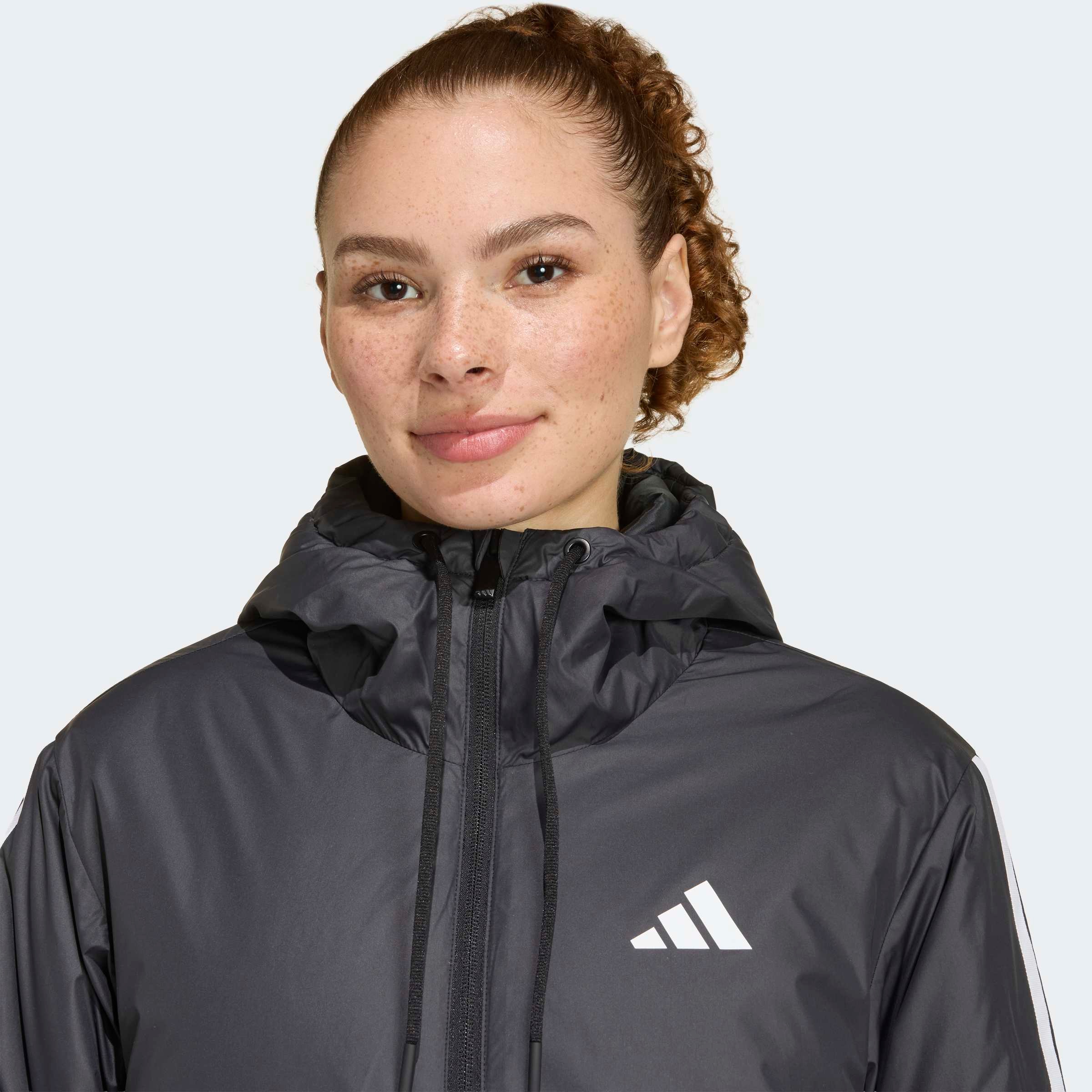adidas Sportswear Outdoorjacke »W ESS 3S INS HD« für Erwachsene, mit Kapuze, wasserabweisendes Finish