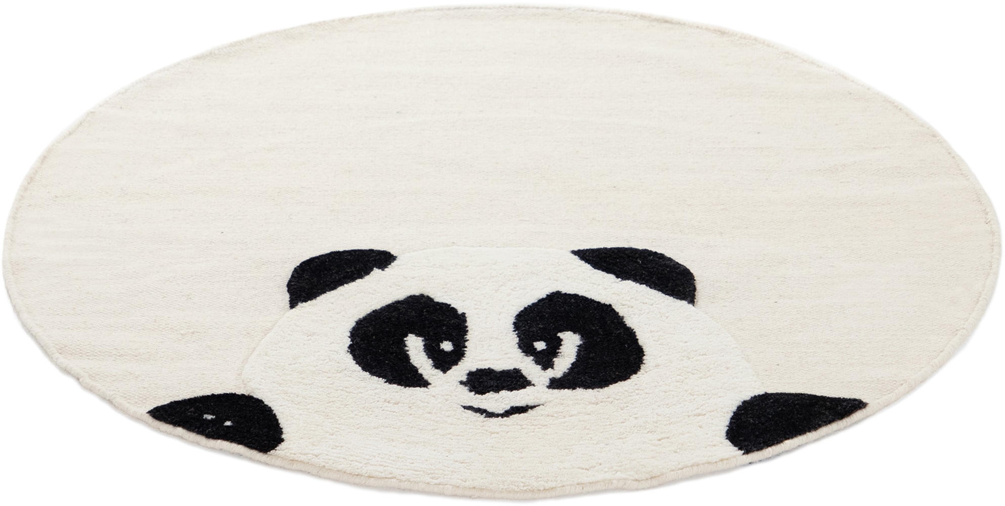 carpetfine Tapis pour enfants »Panda« Rond 0,6 mm Höhe