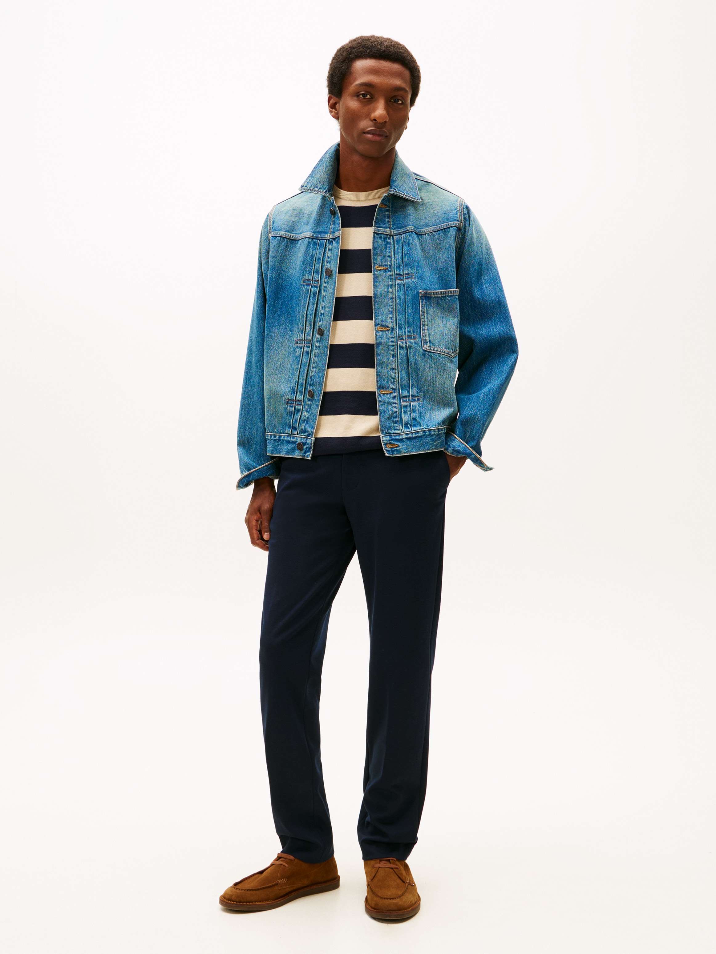 Tommy Hilfiger 5-Pocket-Hose »PUNTO MILANO«  Straight Leg Fit, mit raffinierten Bügelfalten, ganzen Tag  flexibel