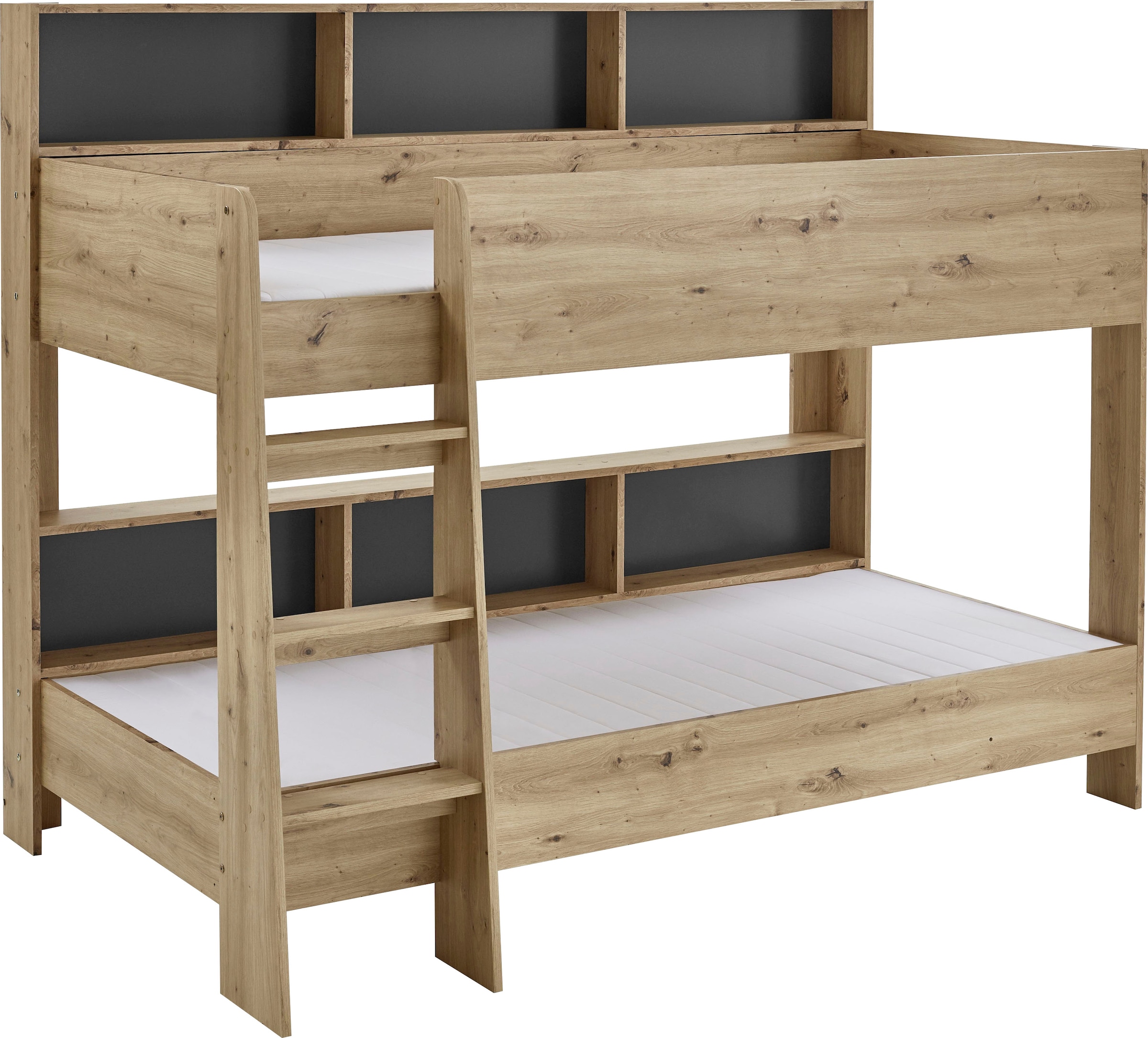 Relita Lit superposé »Sway« 2 surfaces de couchage, avec échelle, étagères arrière