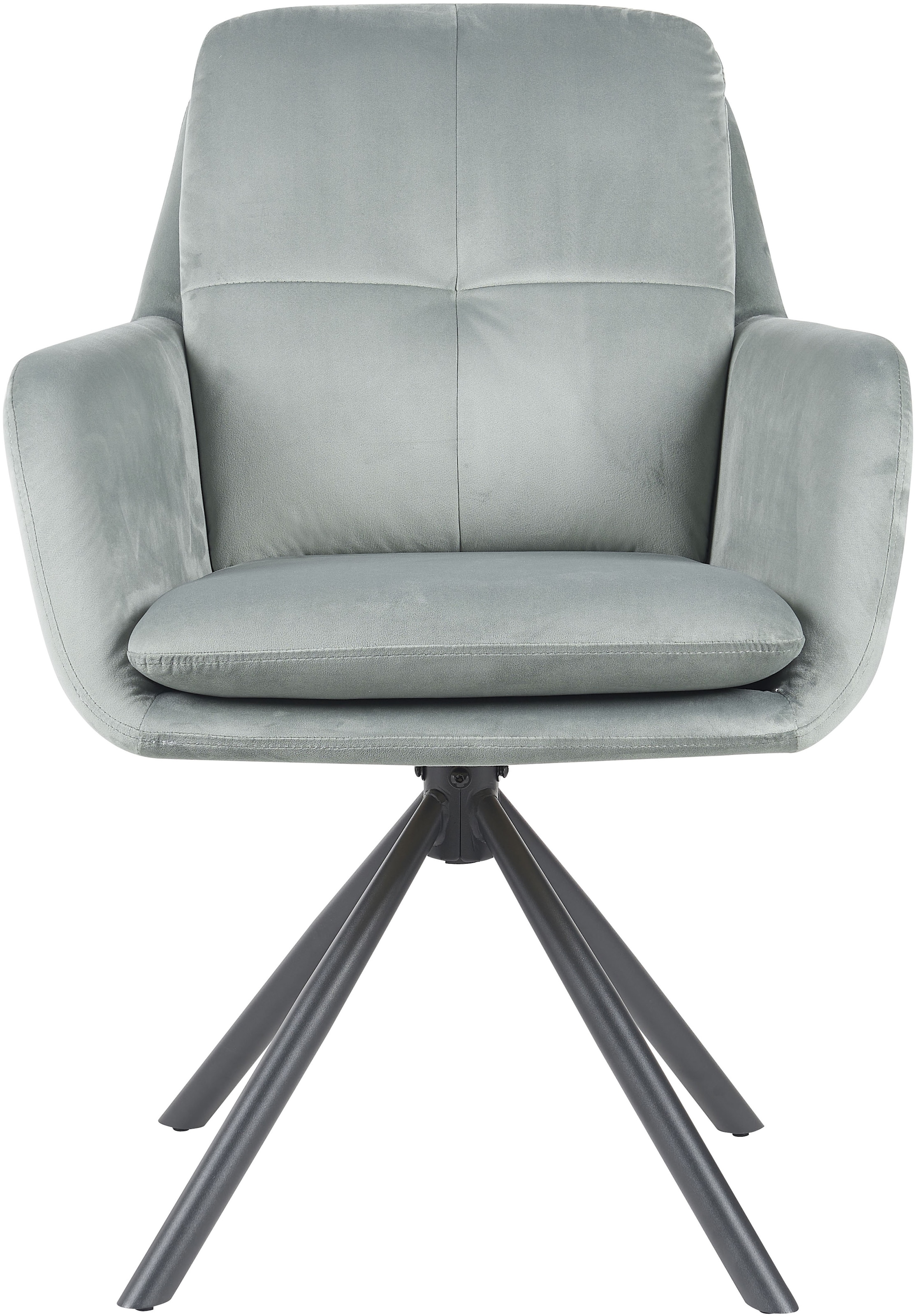 HELA Chaise avec accoudoirs »PARMA« (Ensemble) 2 cuis2er Pack, 360° drehbar, 4-Fuss, Kissenoptik, Samtvelour, Armlehnen