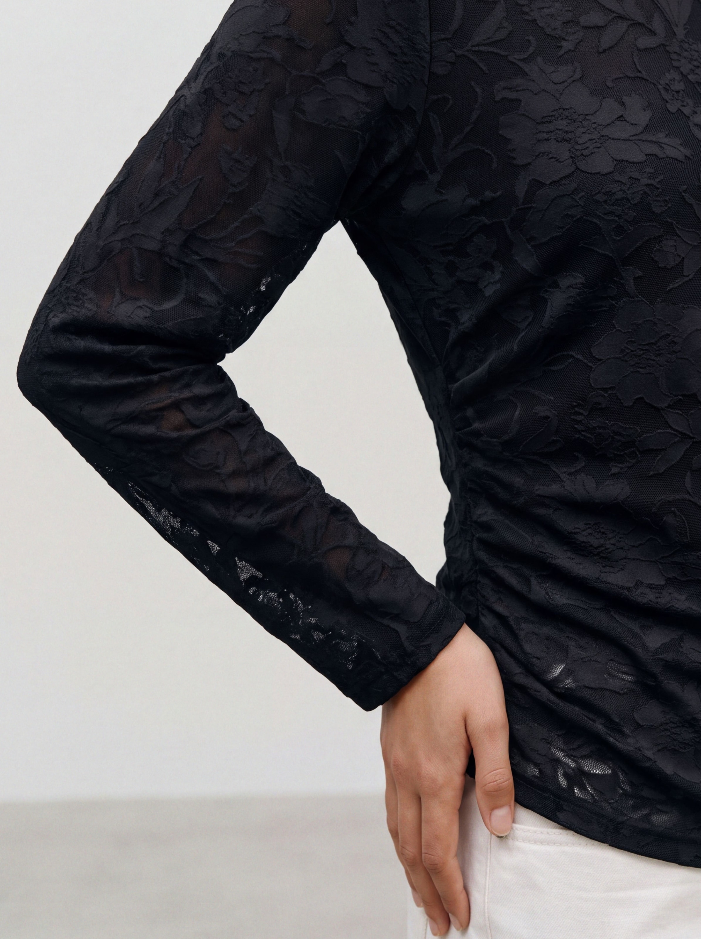 Vero Moda Langarmshirt »VMLAYLA LS GATHERING TOP JRS NOOS« Materialmix, regular fit