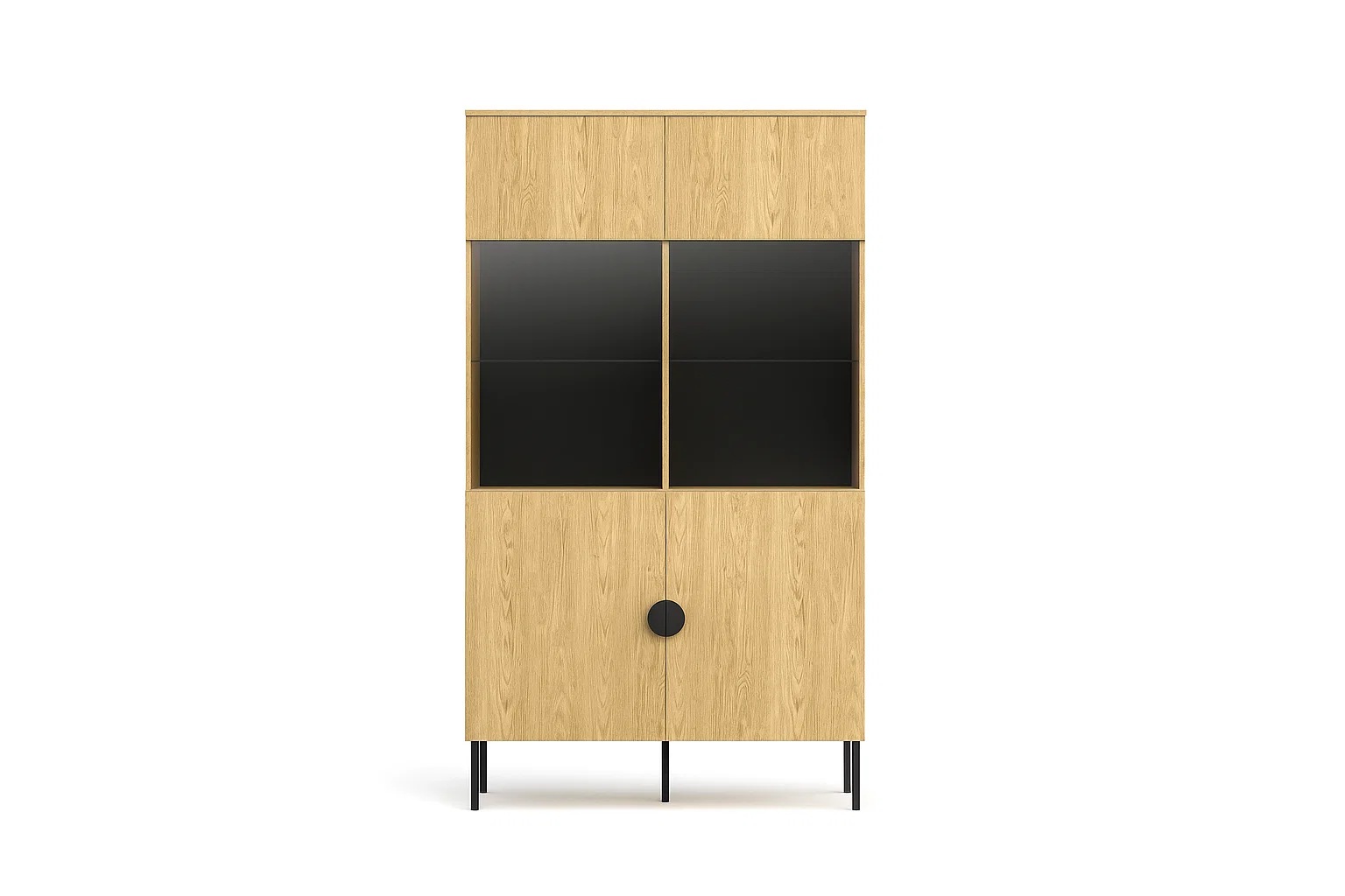 Home affaire Vitrines »BELLOT Vitrineschrank mit 2 Türen, verglast, mit viel Stauraum« Standvitrine/Glasvitrine, matt Hochschrank, Masse B/T/H: 106/40/187 cm