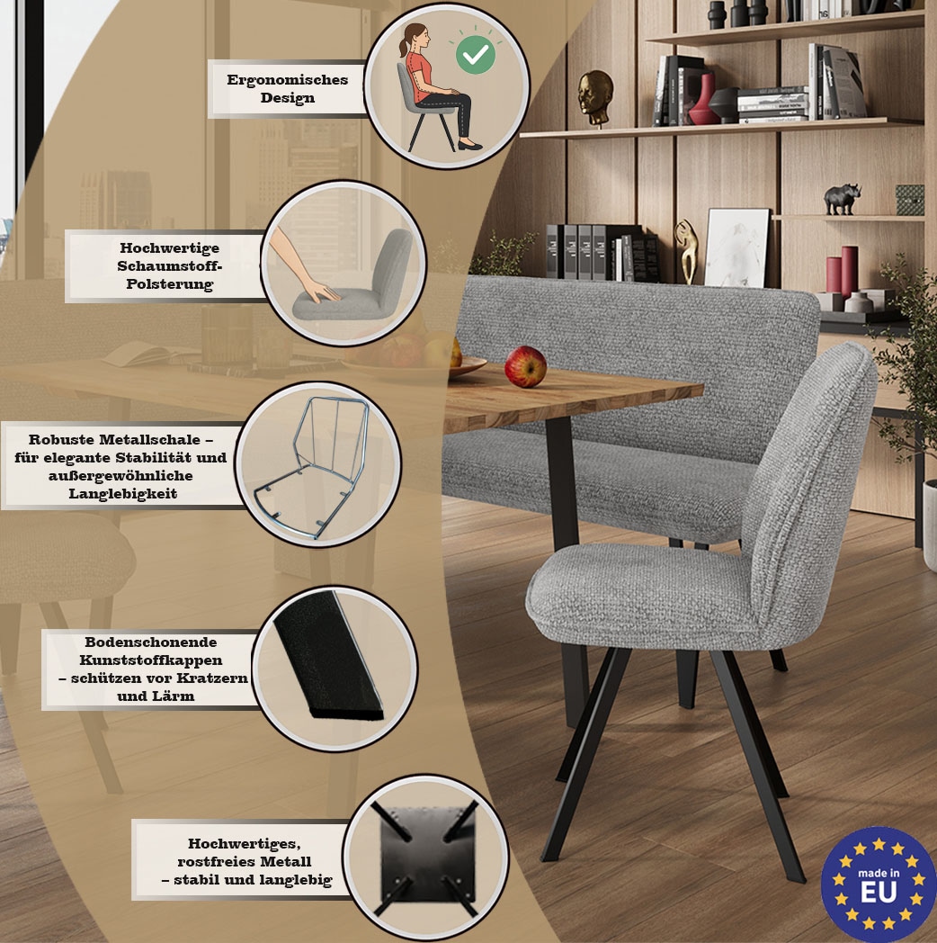 GOODproduct Esszimmerstuhl »Mily Essstuhl, Wohnstuhl, Polsterstuhl, 4-Fussstuhl« () 2 Stk.