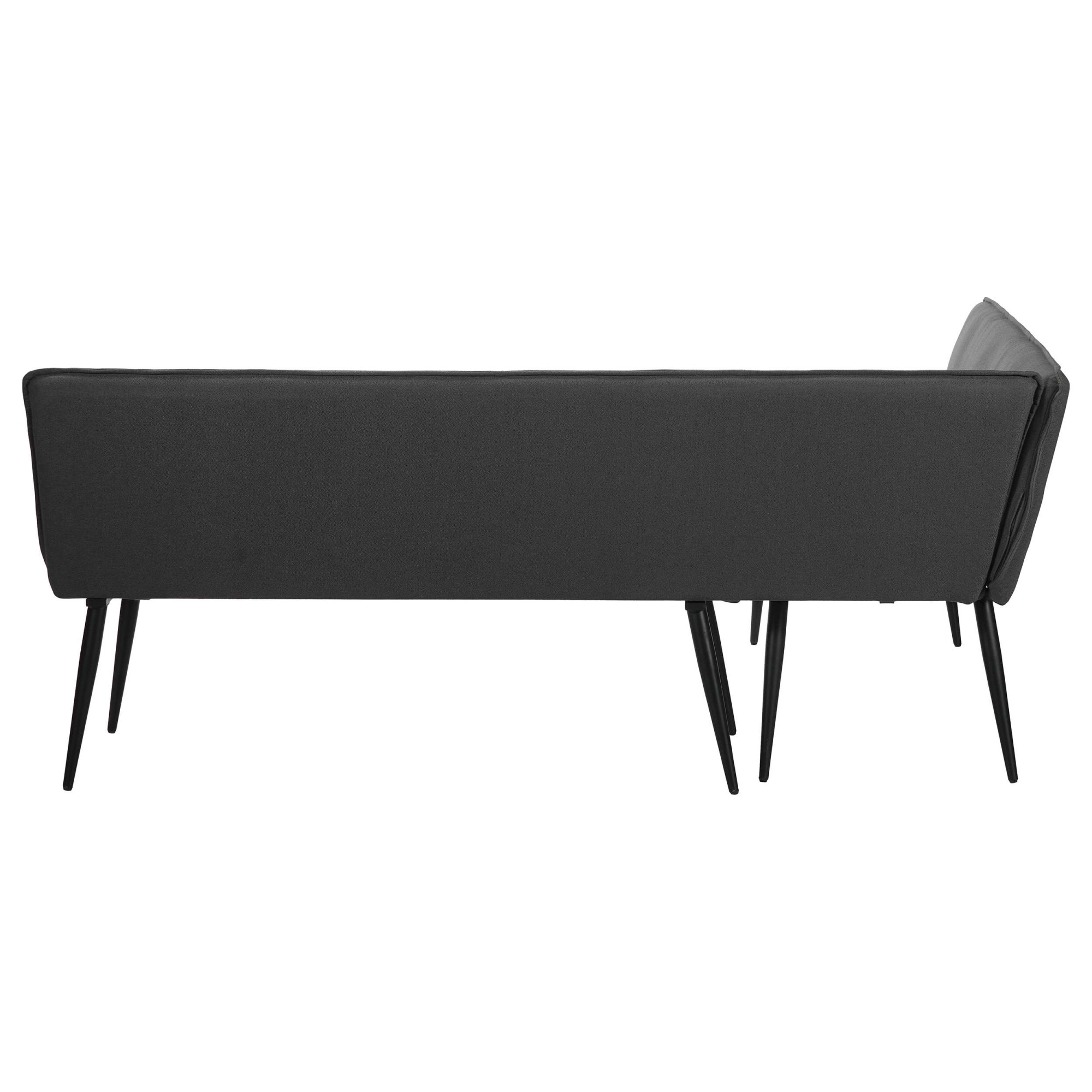 GOODproduct Banc de salle à manger »Ianna« schwarze Metallbeine, pflegeleichtem Webstoff Bezug, Breite 193 cm