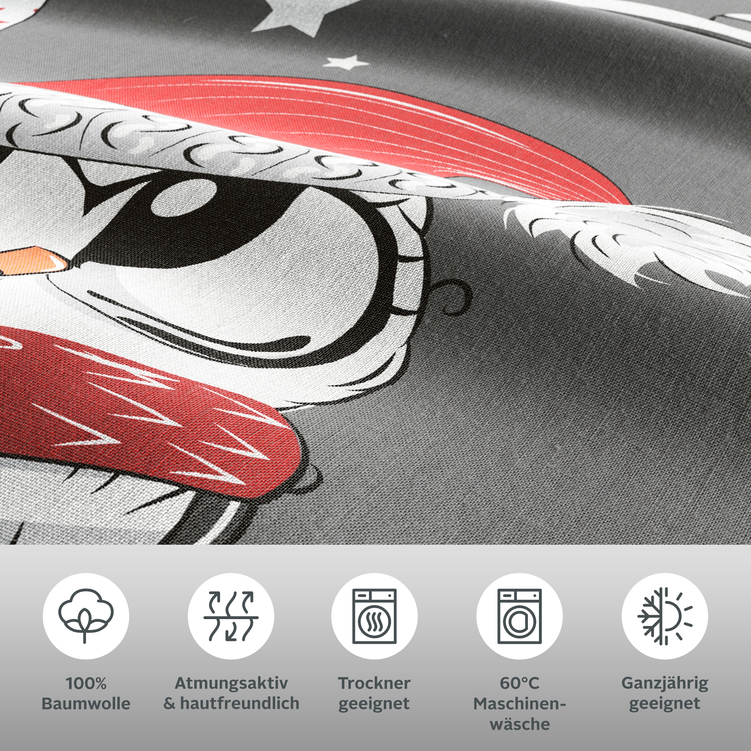 my home Bettwäsche »Janina in Gr. 135x200 oder 155x220 cm« 2 tlg. 100% Baumwolle, viele Winterdesigns: Patchwork, Schneemann, Eule, Bär