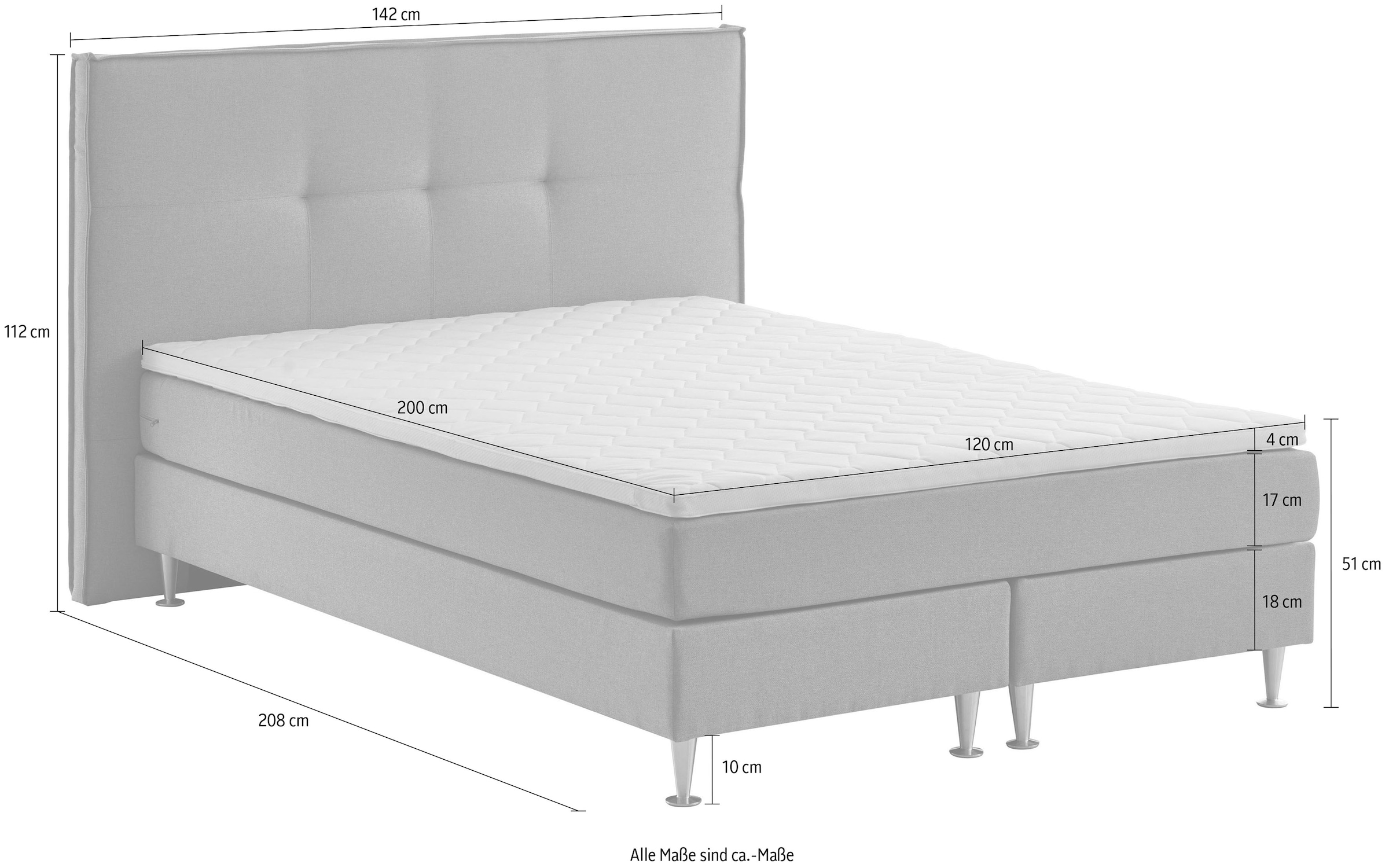 ATLANTIC home collection Boxbett »Barnett« mit Taschenfederkern-Matratze und Topper