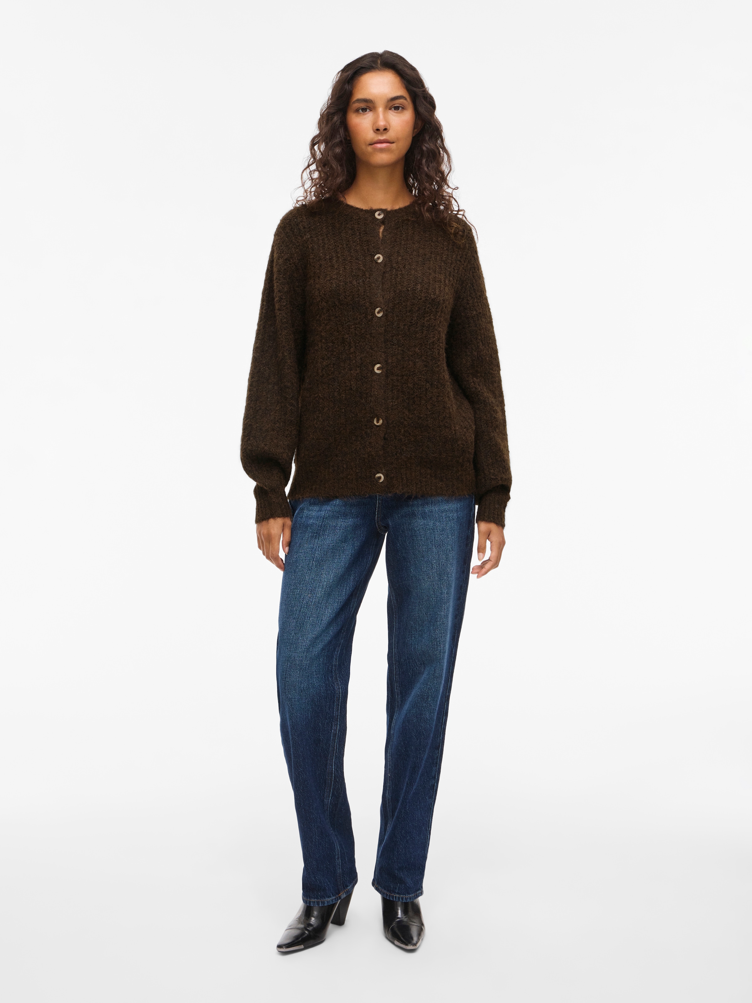 Vila Veste en tricot »VILAMPE O-NECK L/S KNIT CARDIGAN-NOOS« mélange de matériaux, coupe régulière