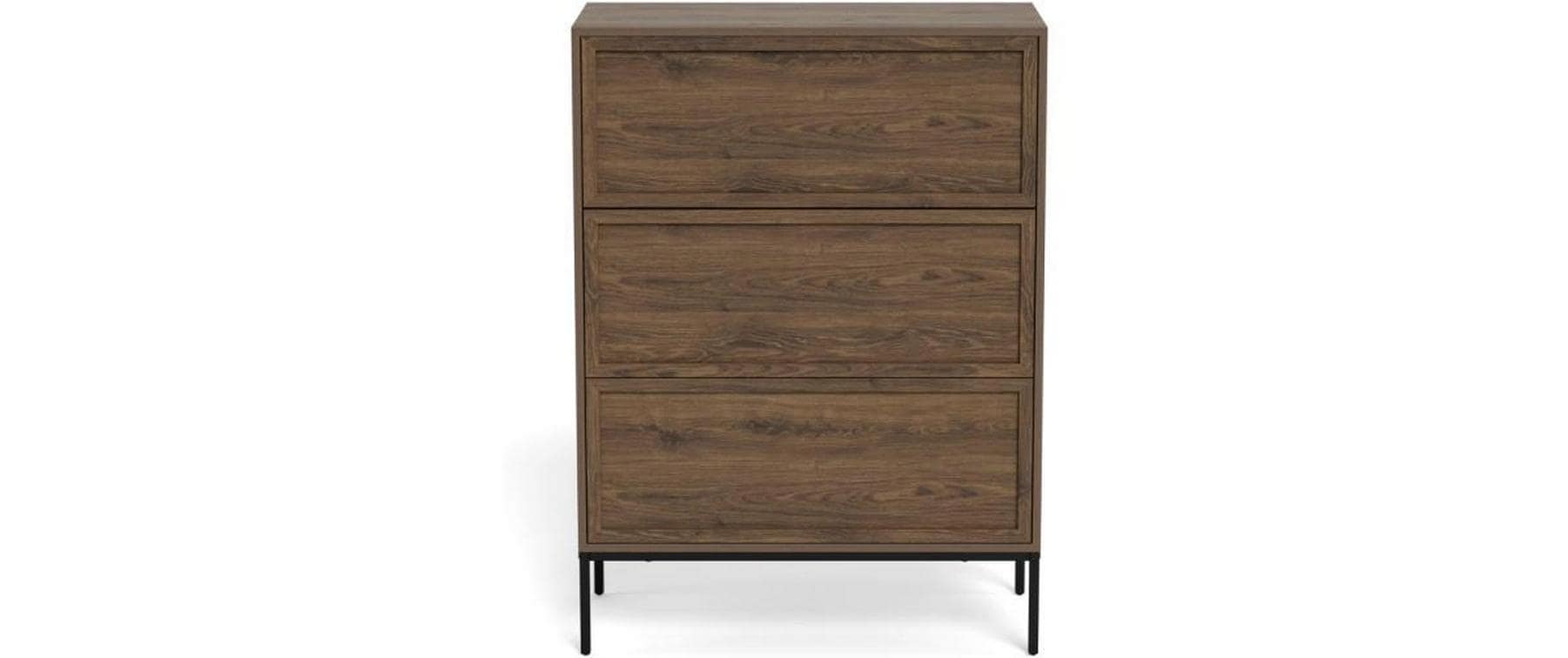 AC Design Kommode »Palmdale 80 x 40 x 110 cm« Elegante Kommode mit 3 Schubladen in rauchiger Eiche-Optik