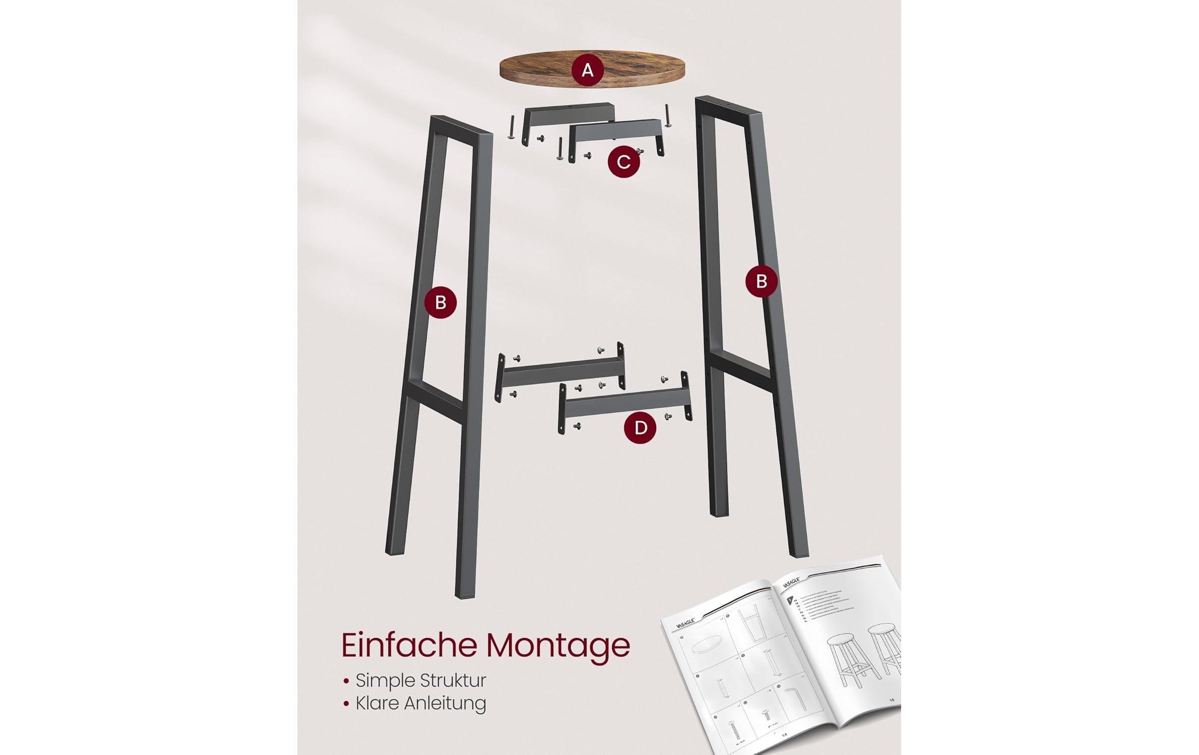 VASAGLE Tabouret de bar »2er Set« 2 cuis tlg.