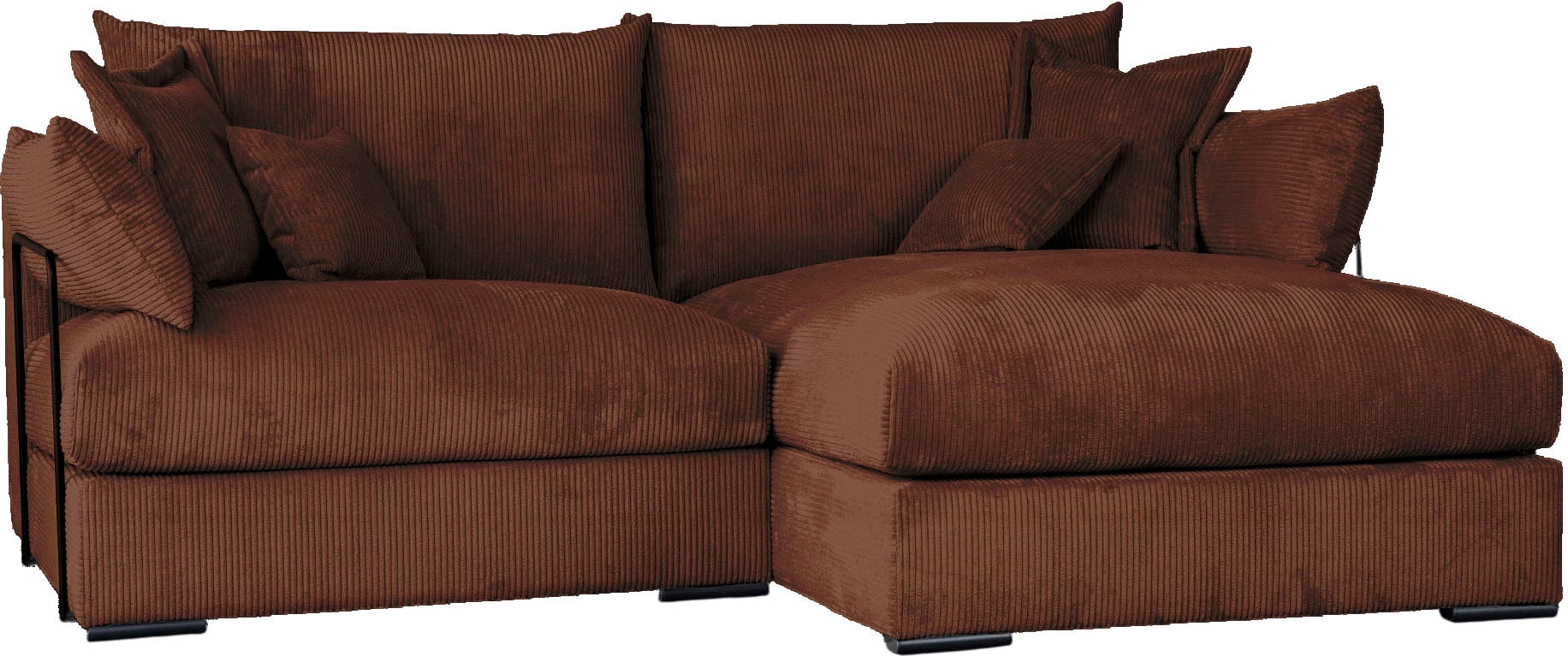 Home affaire Canapé d'angle »Casa XL L-Form, B: 190 cm« 4 Zierkissen, Mega-Sofa, in Cord oder Chenille-Struktur, Federkern