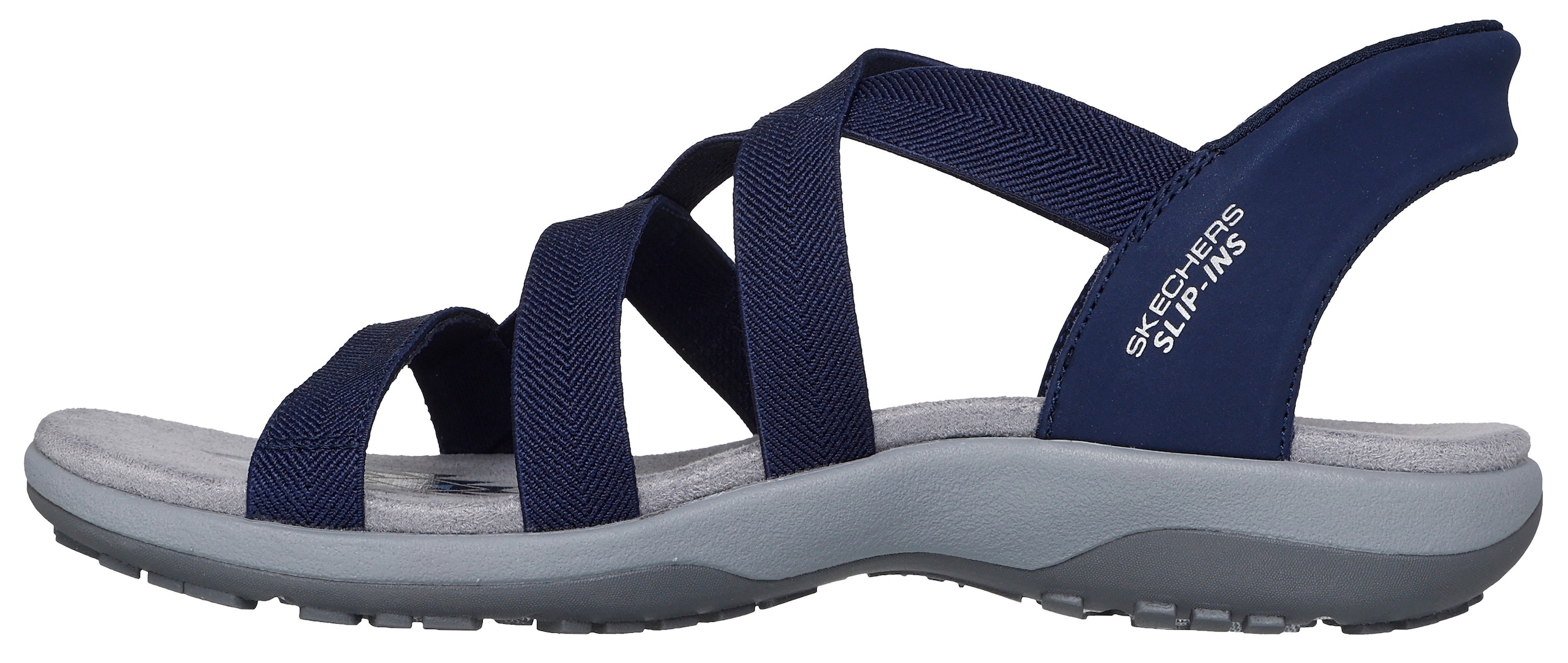 Skechers Sandale »REGGAE SLIM-STRETCH FLEX«  Flats, Trekking Sandale mit Slip-ins Funktion