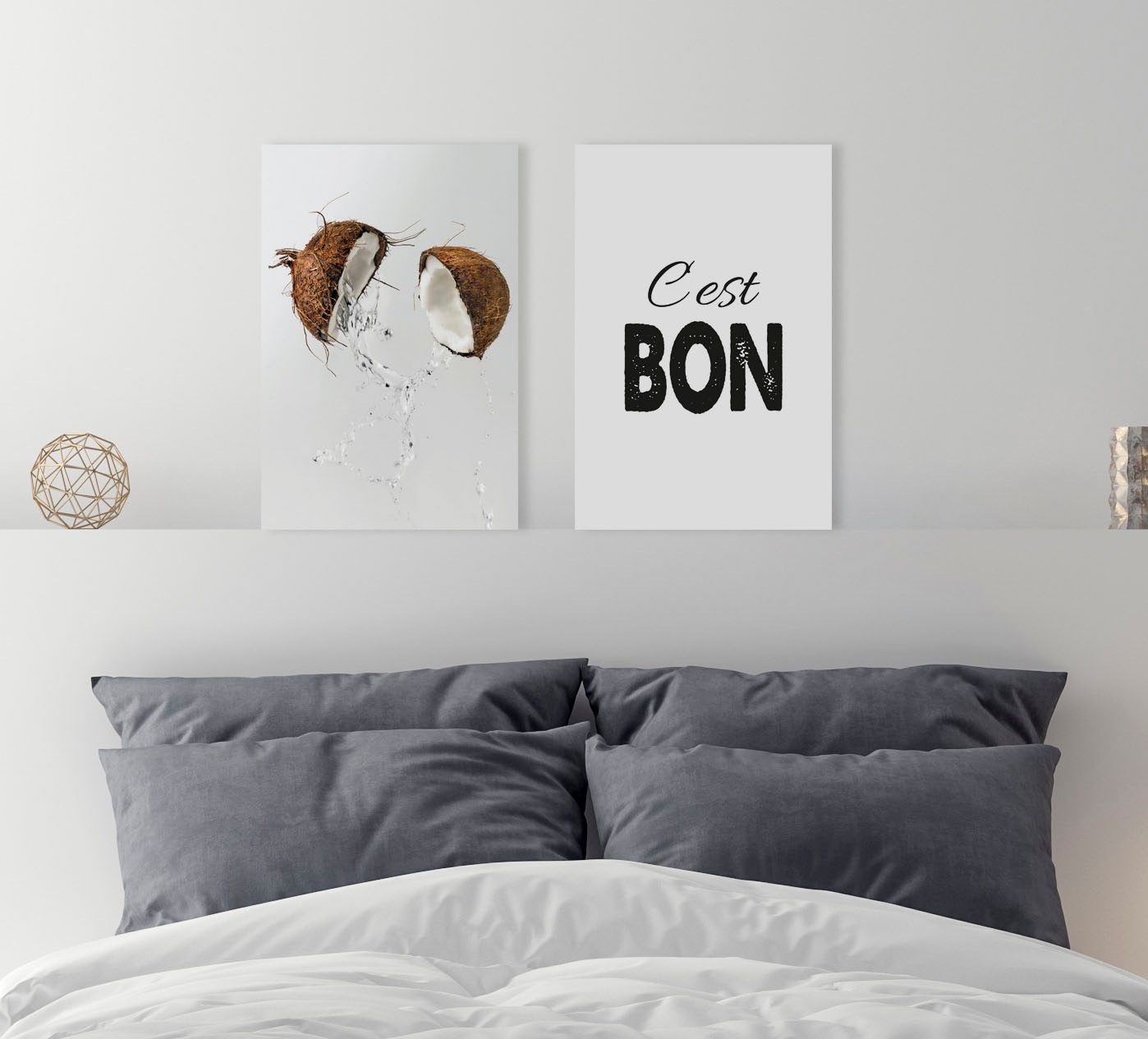 queence Tableau sur toile »Spruch C'est Bon« Art | Citations | Citations et textes | Images de spa | Lettrage | Lettrages | Moderne | Noir et blanc | Spa Premium-Leinwandstoff, Handarbeit aus Deutschland