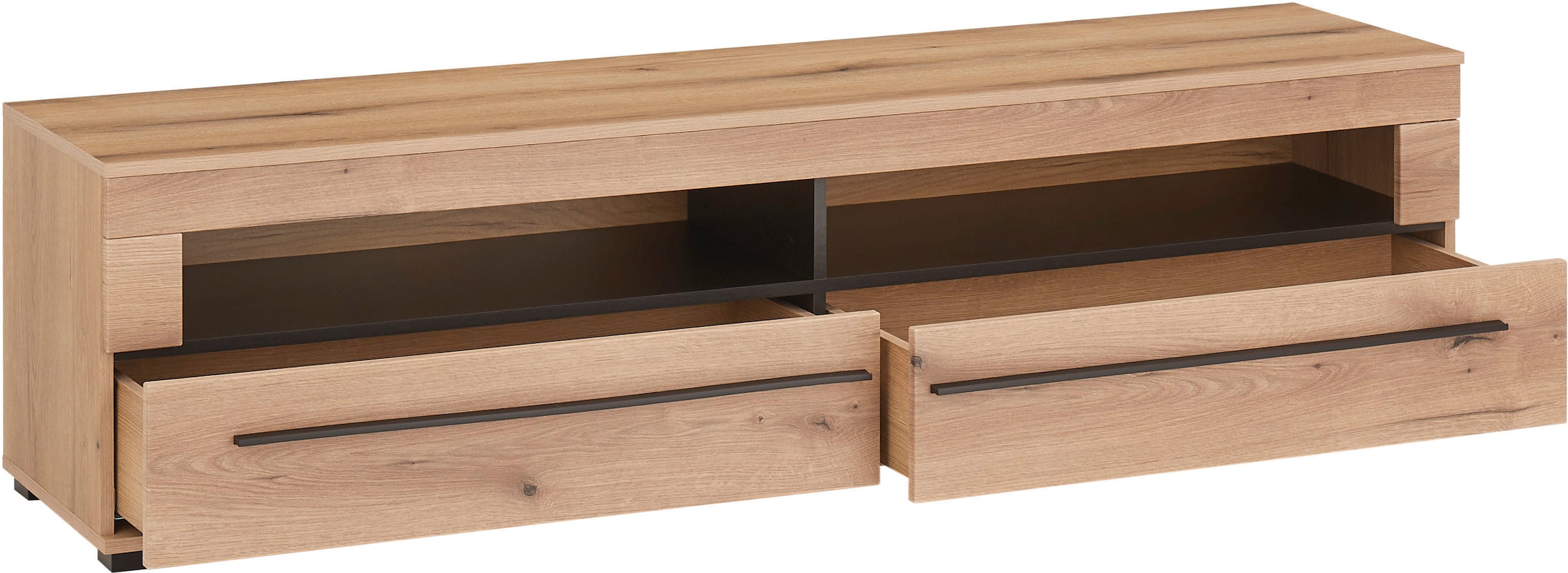 Home affaire Lowboard »modernes TV-Unterteil, Kommode in Eiche Evoke oder weiss« schwarze Stangengriffe, ausreichend Stauraum, vielseitig einsetzbar