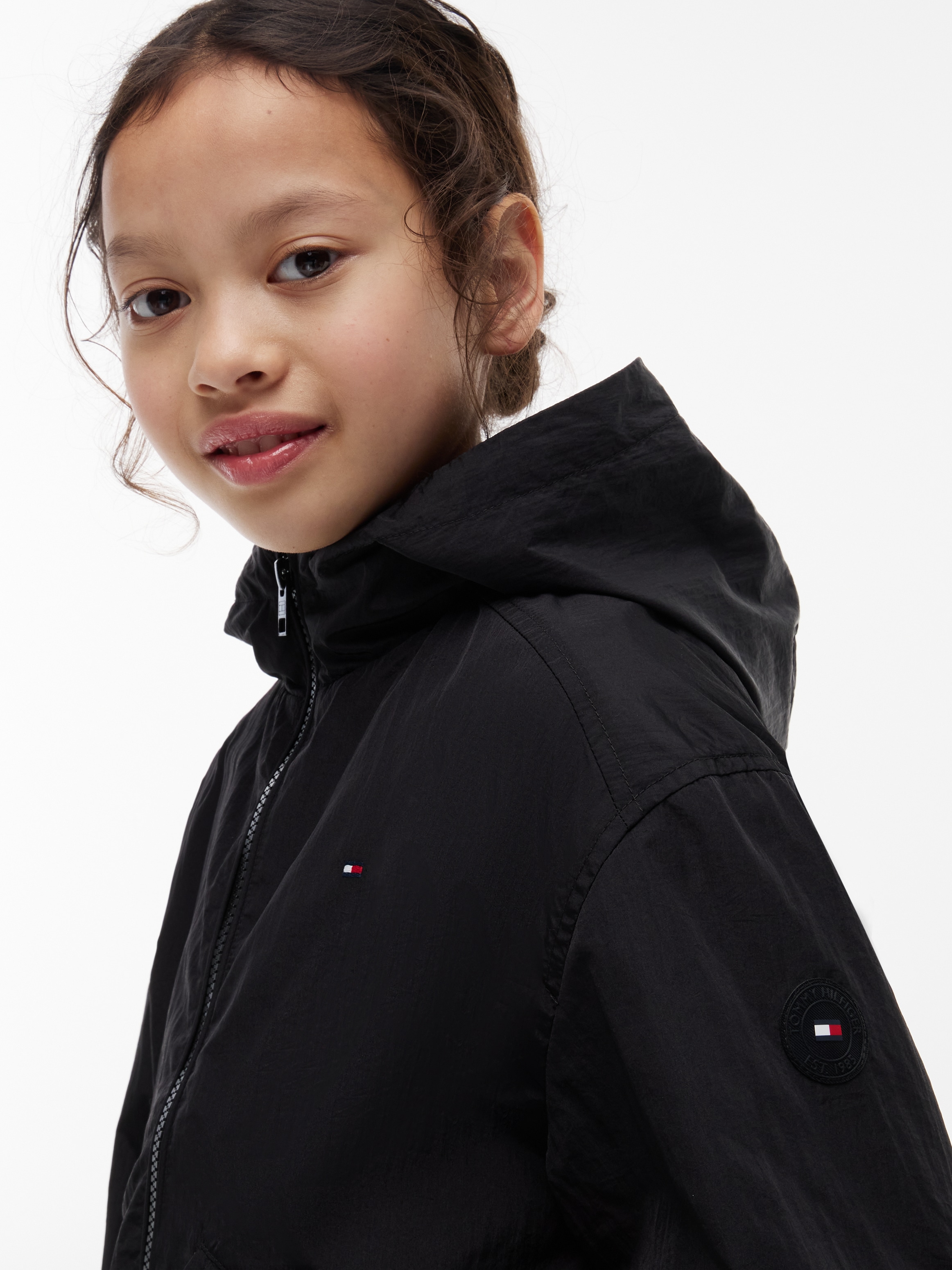 Tommy Hilfiger Outdoorjacke Regular Fit, Kinder bis 16 Jahre, grosser Rückendruck